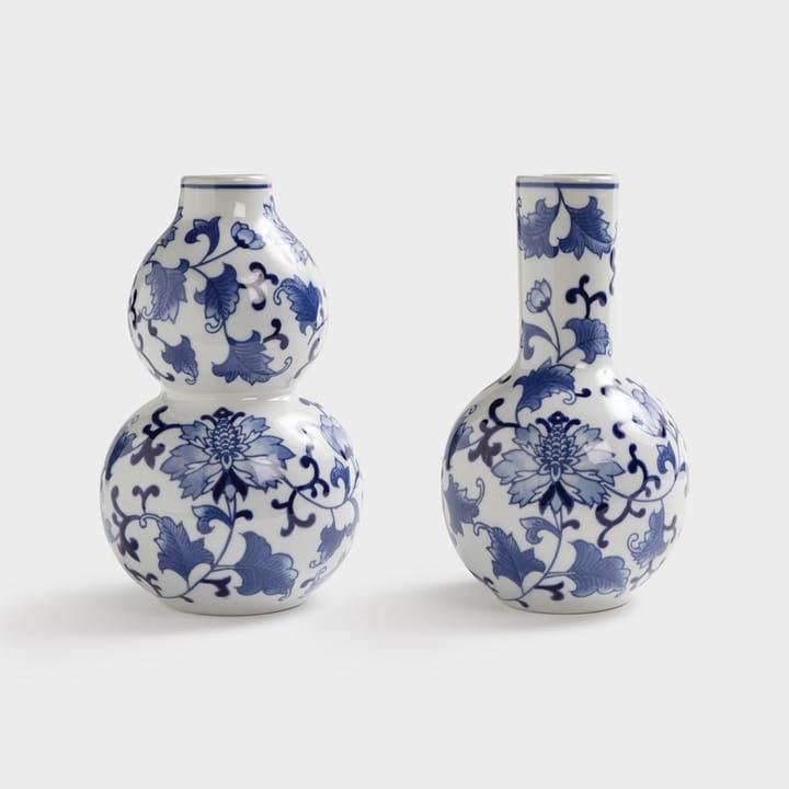 Dutch delight Vase groß 2er-Pack, Weiß-blau &Klevering