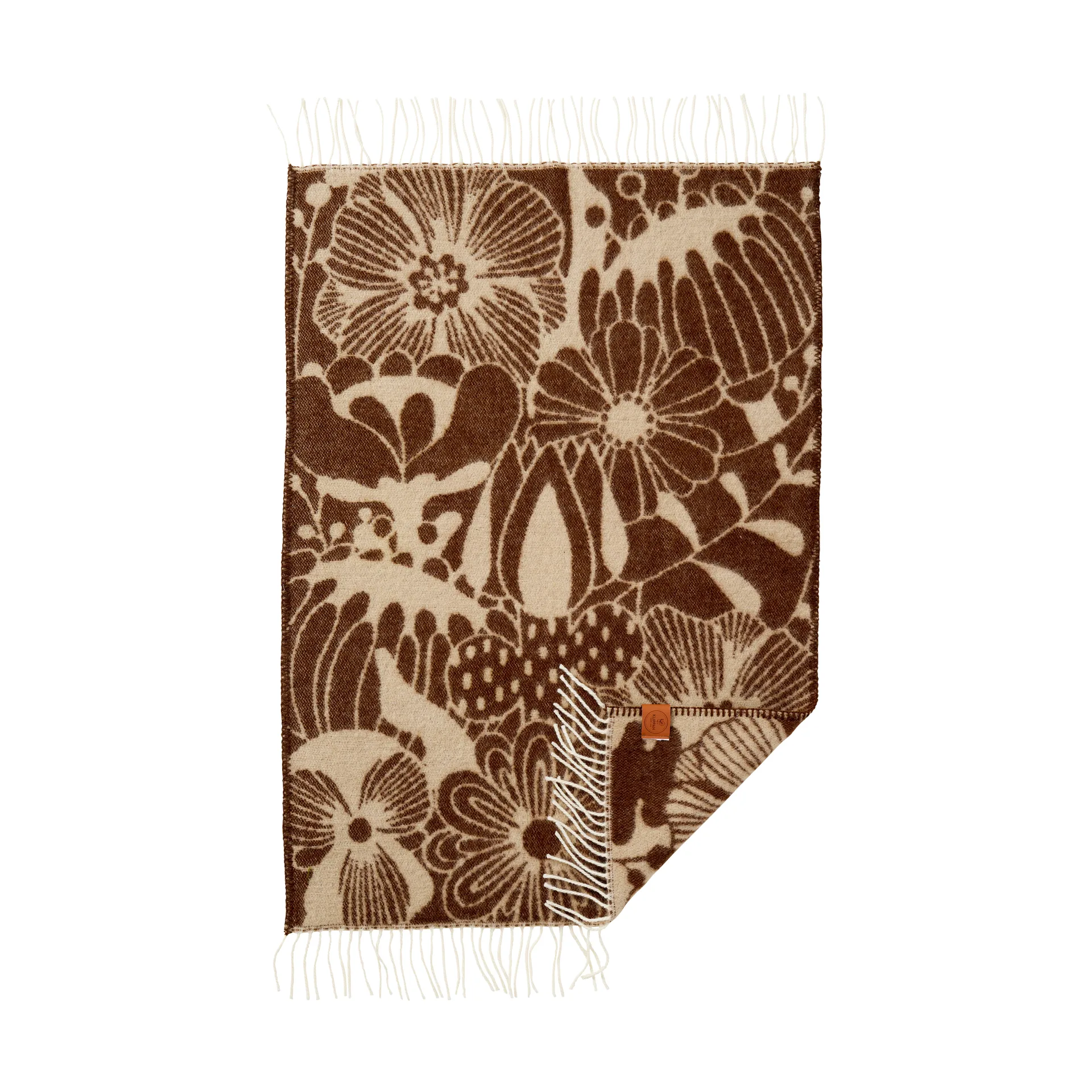 Blomranka Kinderdecke, Brown-beige, 65x110 cm Klippan Yllefabrik