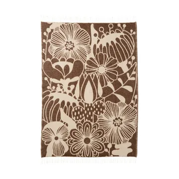 Blomranka Wolldecke - Brown-beige, 130x200 cm - Klippan Yllefabrik