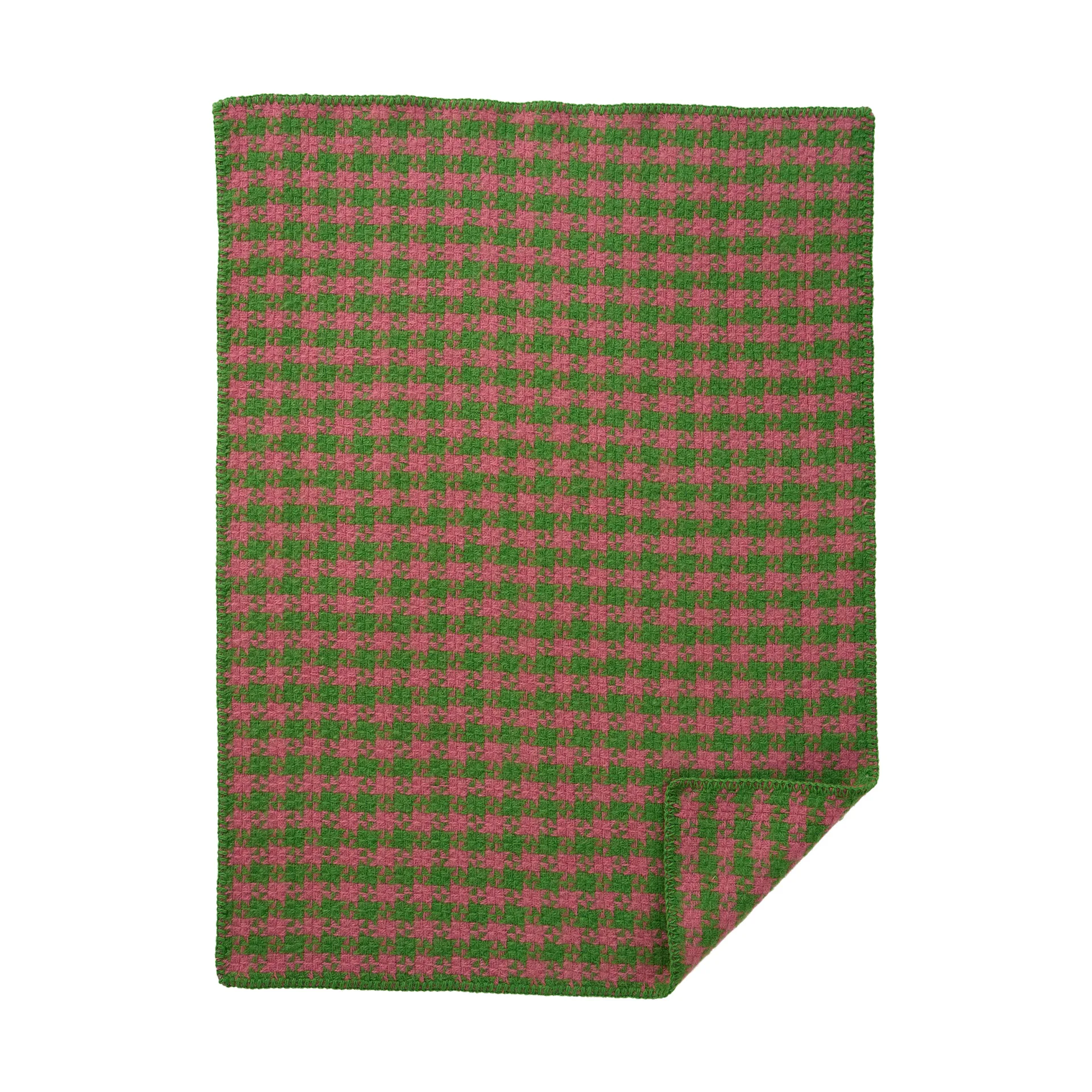 Dogtooth Kinderdecke 65x90 cm, Green-pink Klippan Yllefabrik