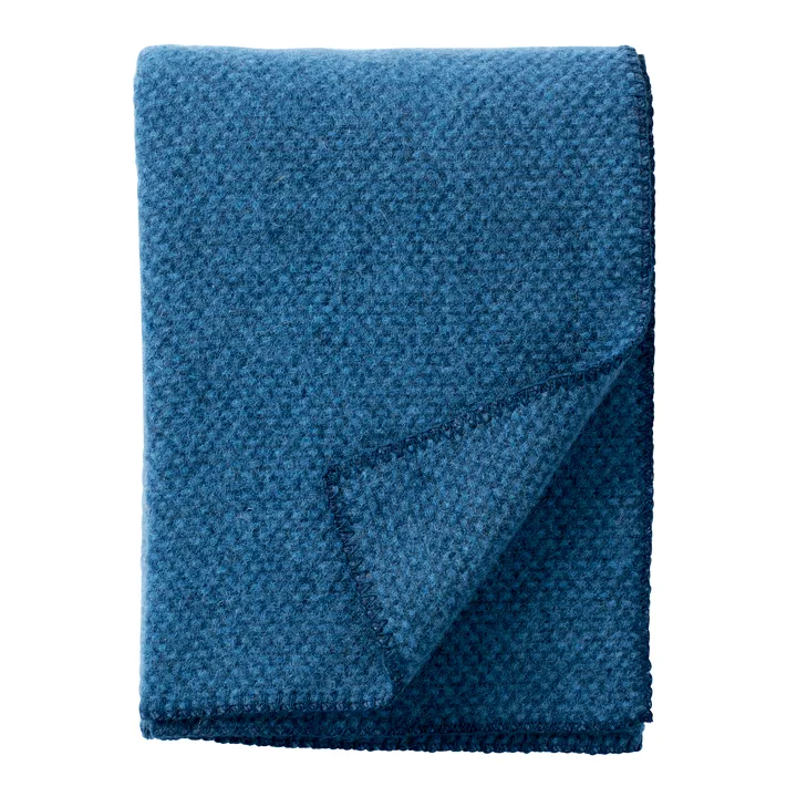 Domino Wolldecke - Sea blue (blau), 130x180 cm - Klippan Yllefabrik