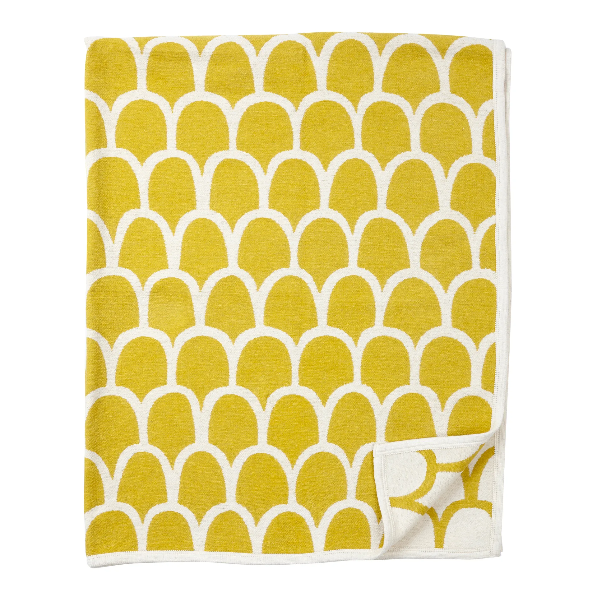 Feathers Chenille-Decke, Gelb Klippan Yllefabrik