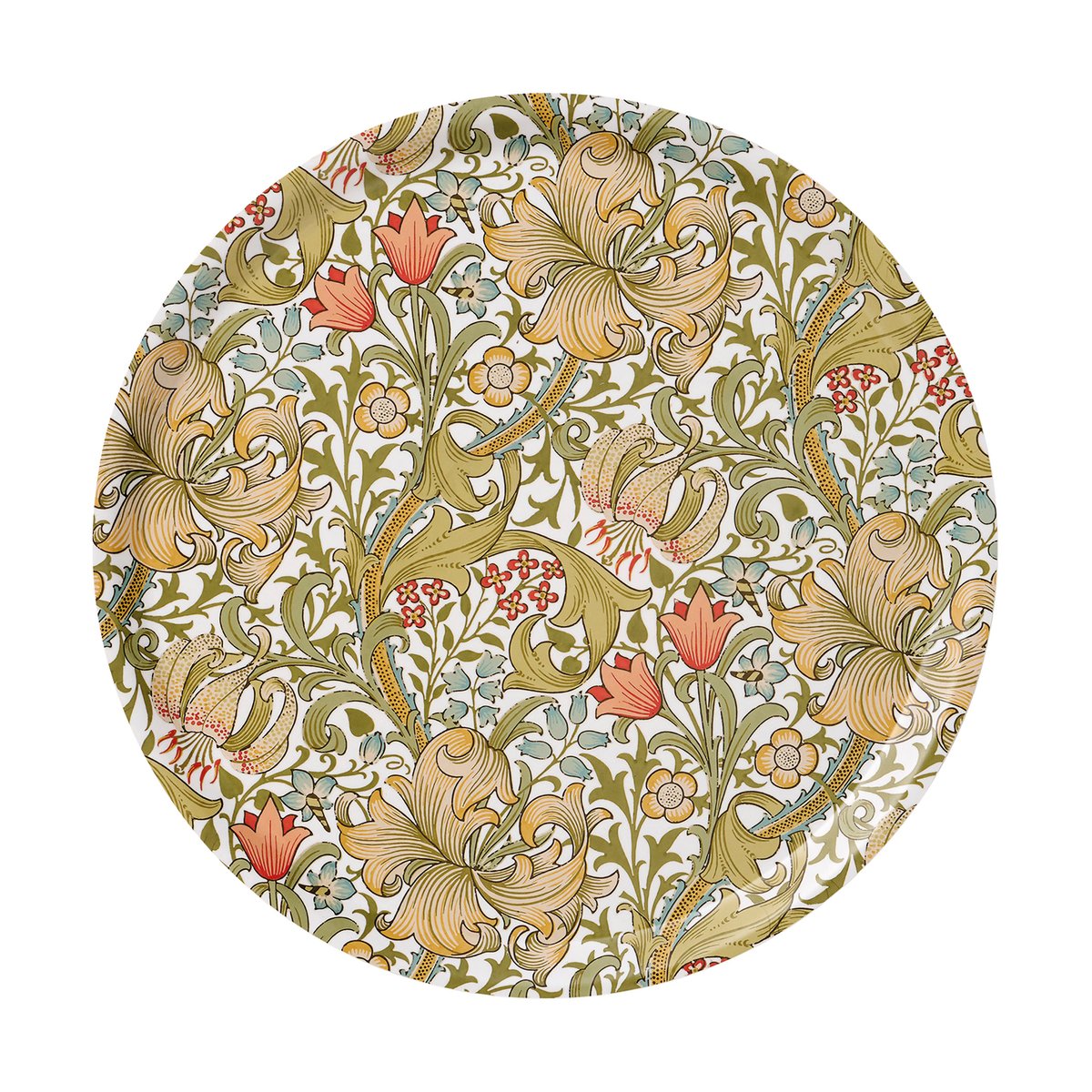 Klippan Yllefabrik Golden Lily rundes Tablett Ø38 cm Multi