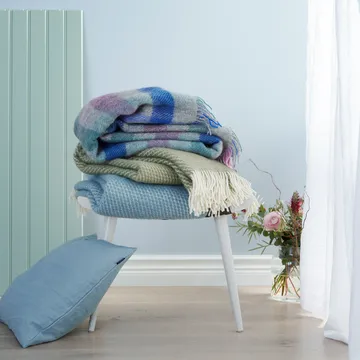 Gotland Wolldecke 130x200 cm - Multi Pastell - Klippan Yllefabrik