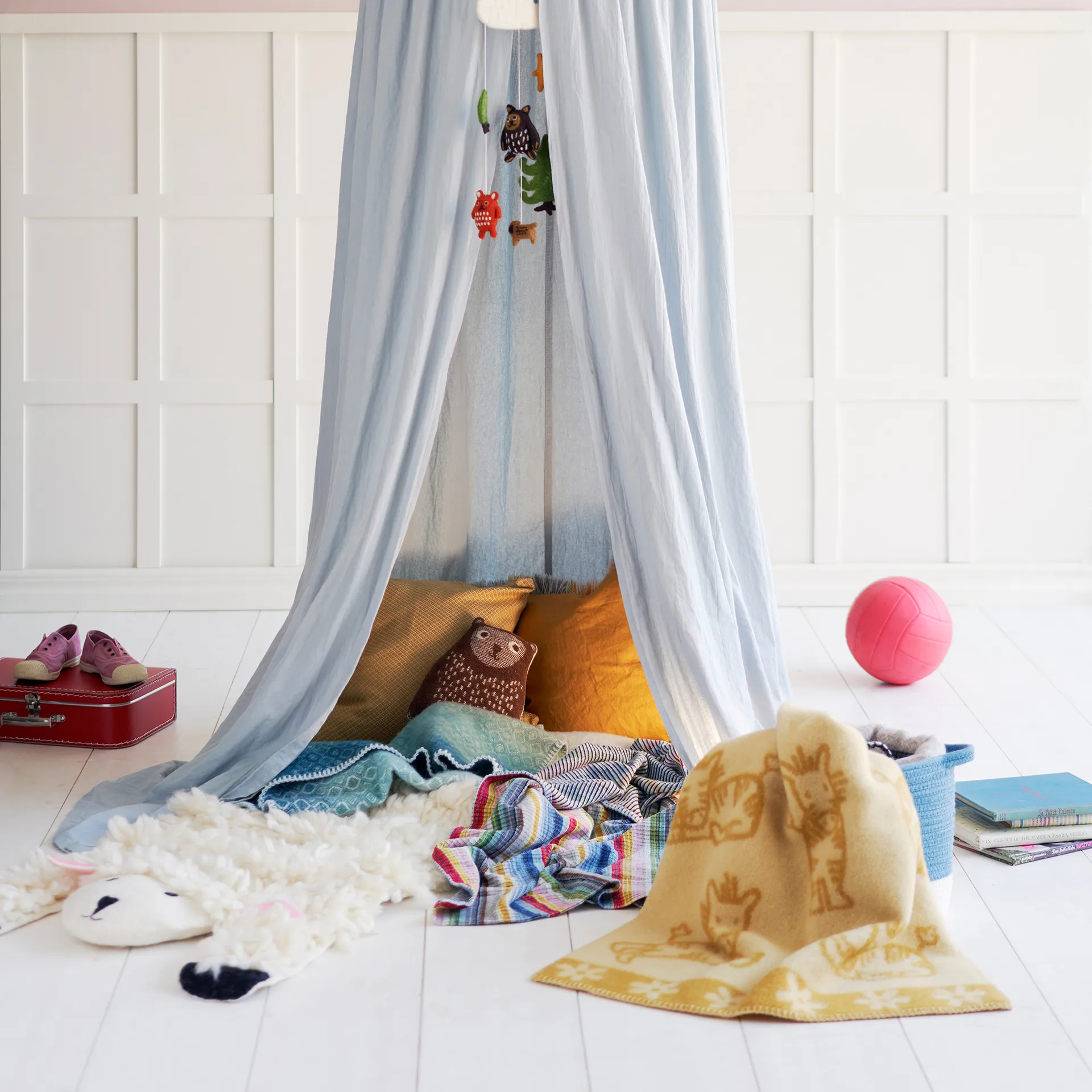 Havanna Kinderdecke 90 x 130cm, Aqua multi Klippan Yllefabrik