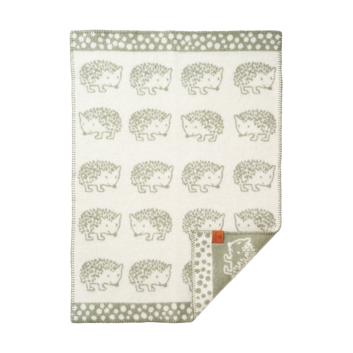 Klippan Yllefabrik Hedgehog Kinderdecke 65x90cm Grün