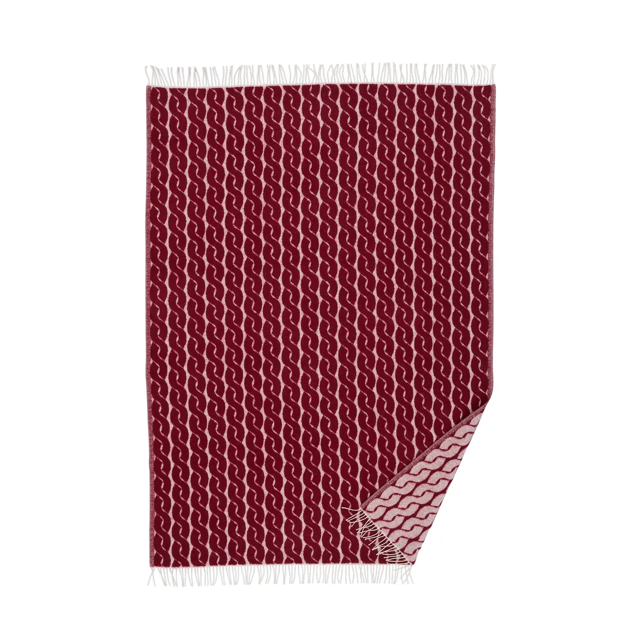 Klippan Yllefabrik Knit Wolldecke 130×200 cm Burgundy