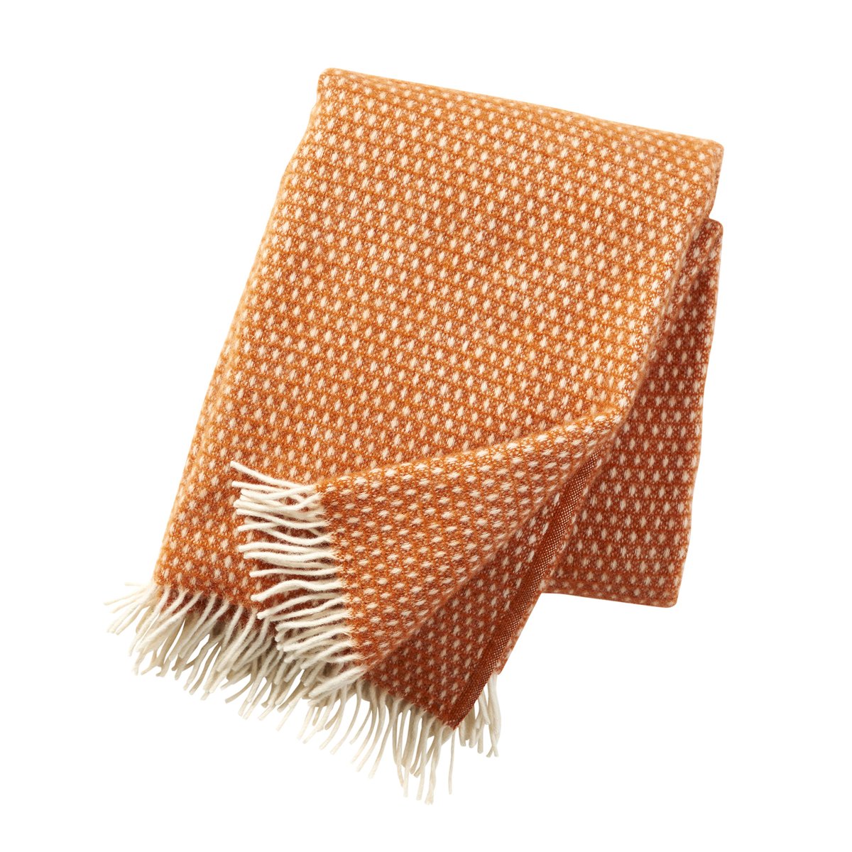 Klippan Yllefabrik Knut Wolldecke Orange | Skandinavisches Design | Wolldecken | Orange