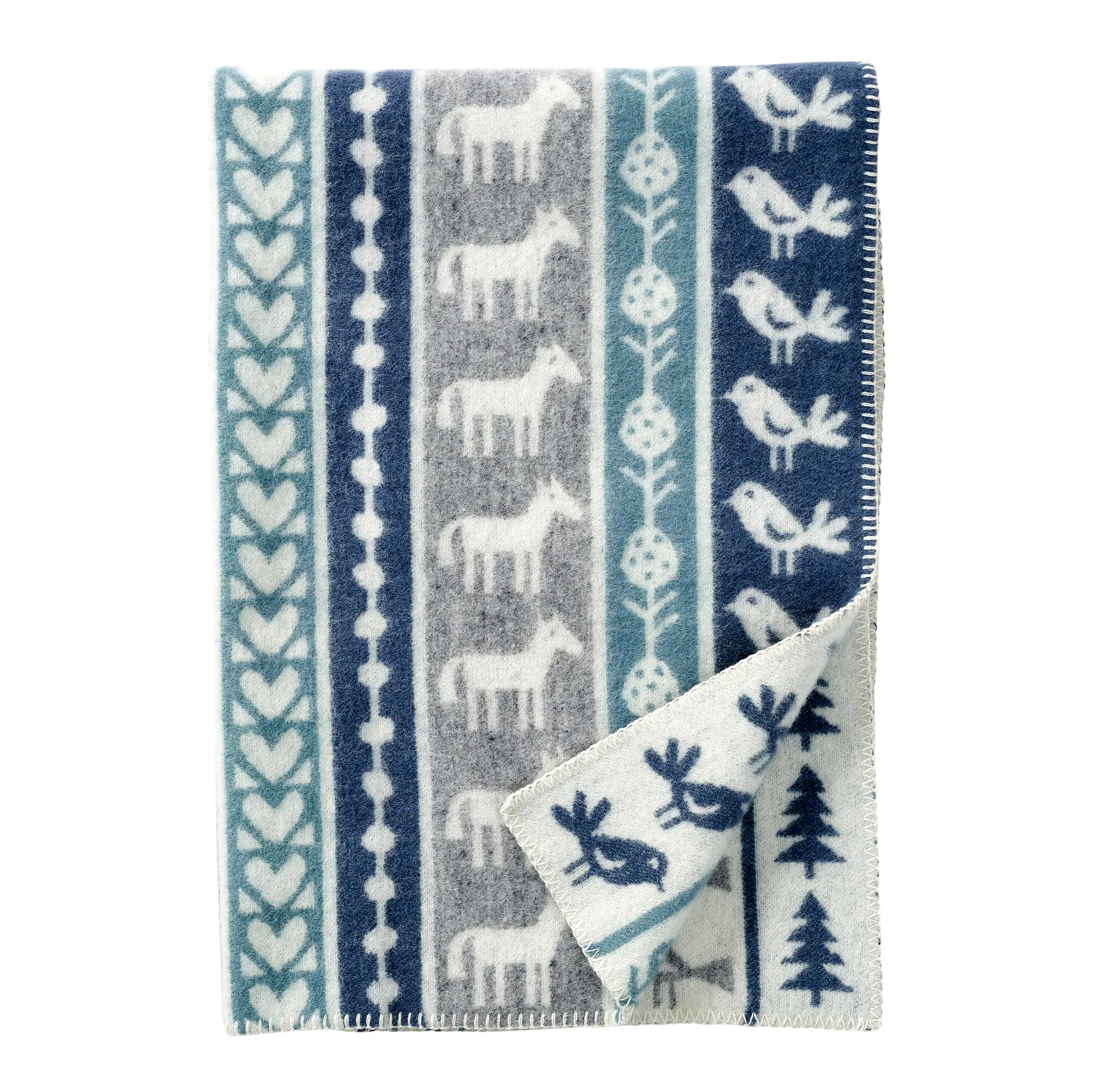 Nature Kinderdecke Wolle, Grau Klippan Yllefabrik