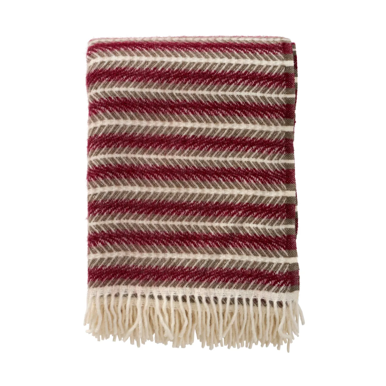 Klippan Yllefabrik Oscar Wolldecke 130×200 cm Multi burgundy