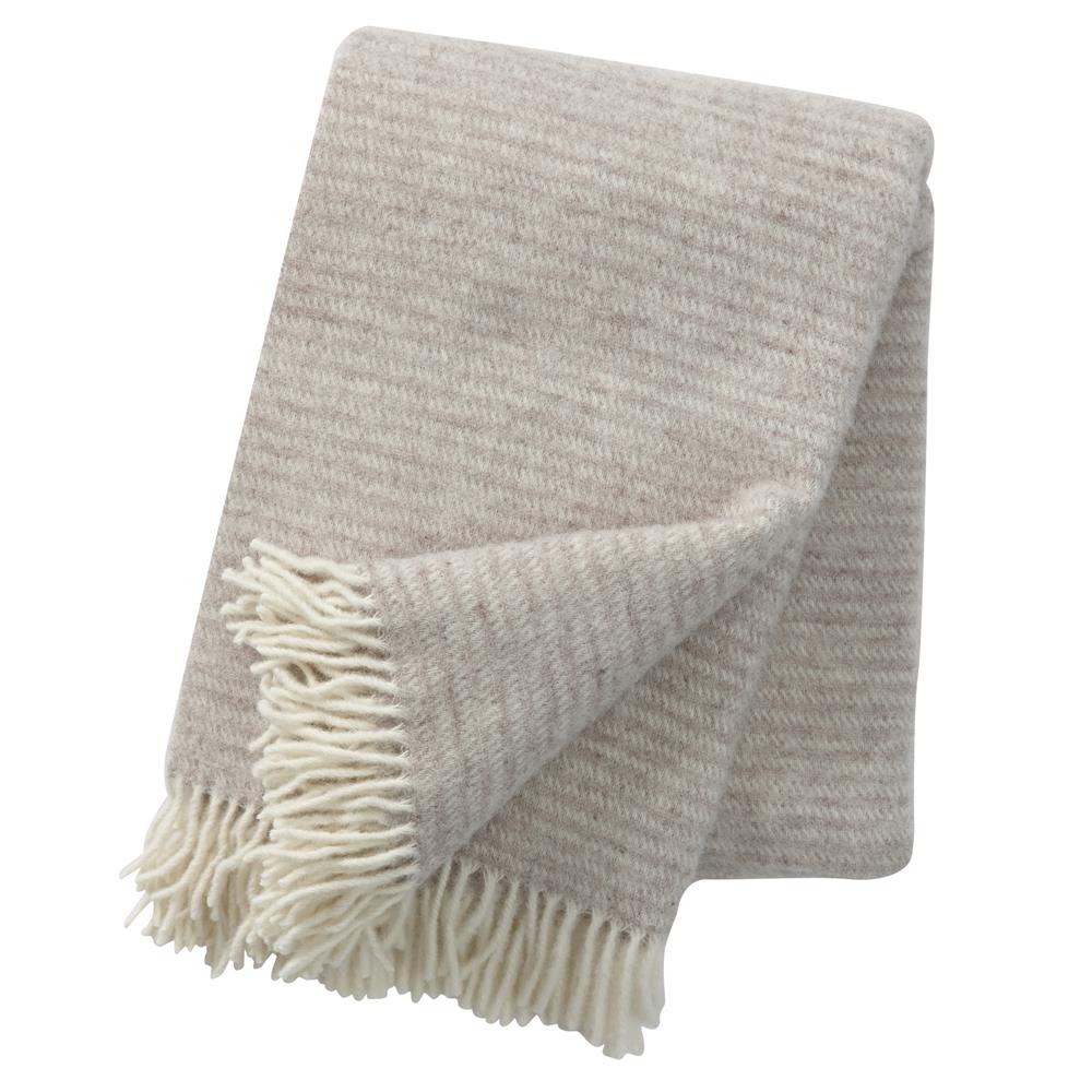 Klippan Yllefabrik Ralph Wolldecke Beige | Skandinavisches Design | Wolldecken | Beige