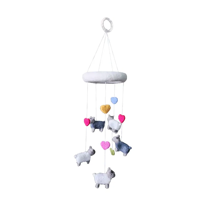 Sheep gefilzte Mobile - 15x50 cm - Klippan Yllefabrik