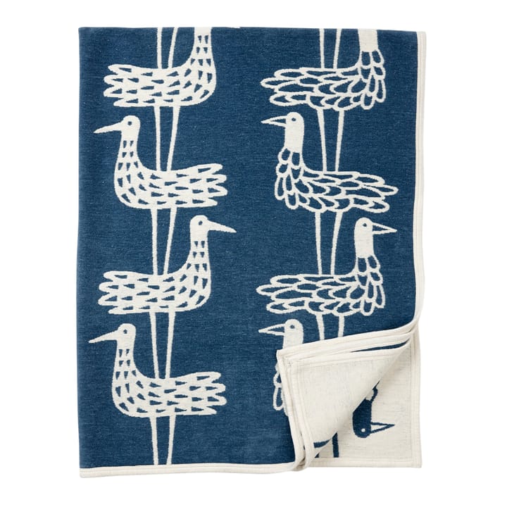 Shore Birds Chenille-Decke - Blau - Klippan Yllefabrik