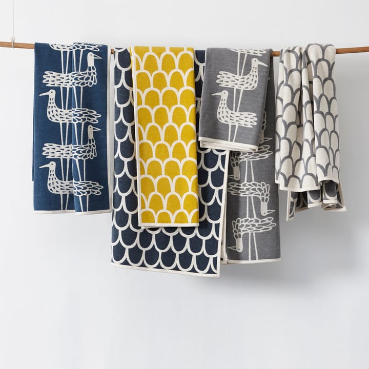 Shore Birds Chenille-Decke, Blau Klippan Yllefabrik