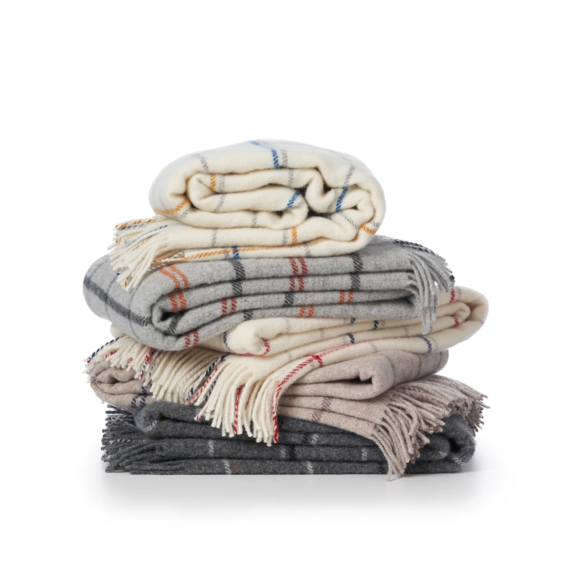 Tartan Wolldecke 130 x 200cm, Dunkelgrau Klippan Yllefabrik