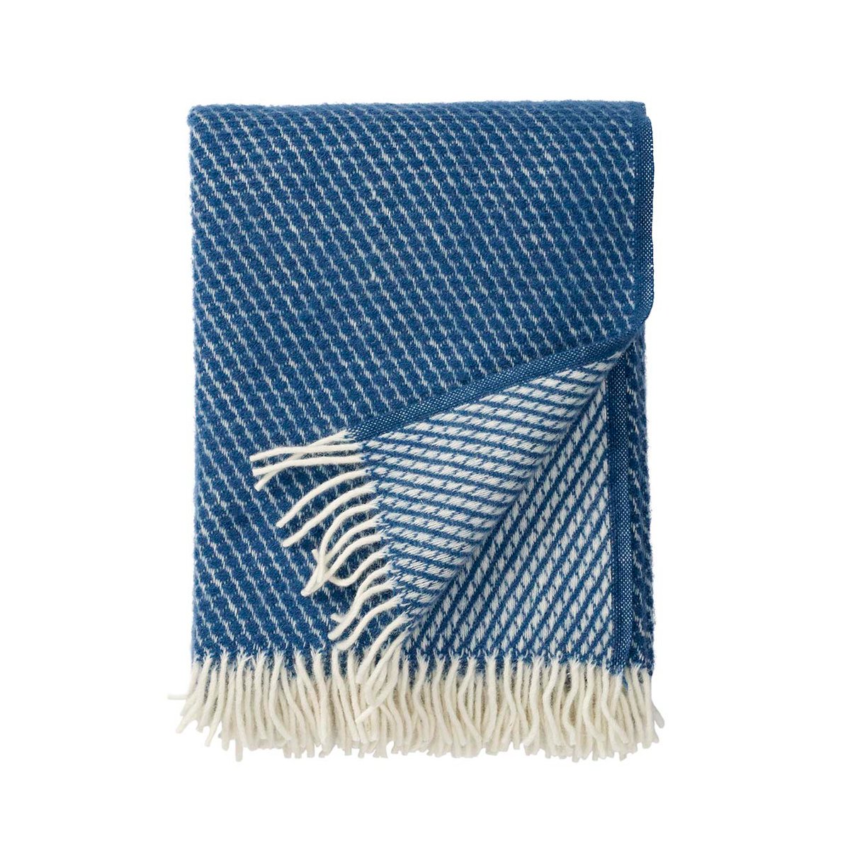 Klippan Yllefabrik Velvet Wolldecke Petrol | Skandinavisches Design | Wolldecken | Blau