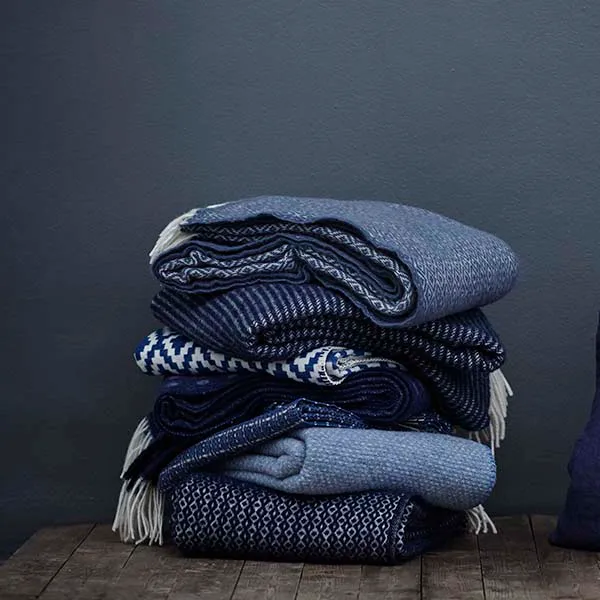 Velvet Wolldecke, Petrol Klippan Yllefabrik