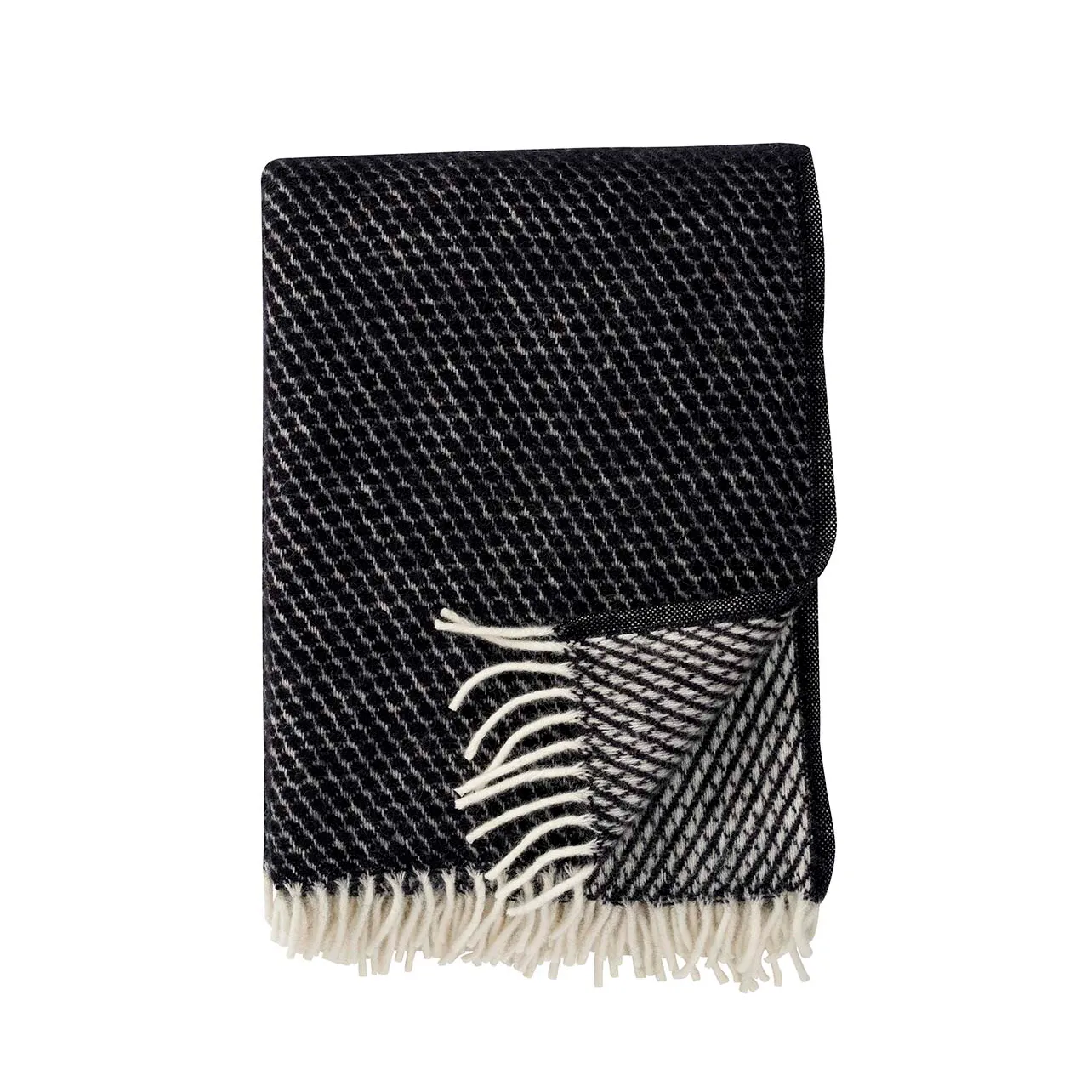Velvet Wolldecke, Schwarz Klippan Yllefabrik