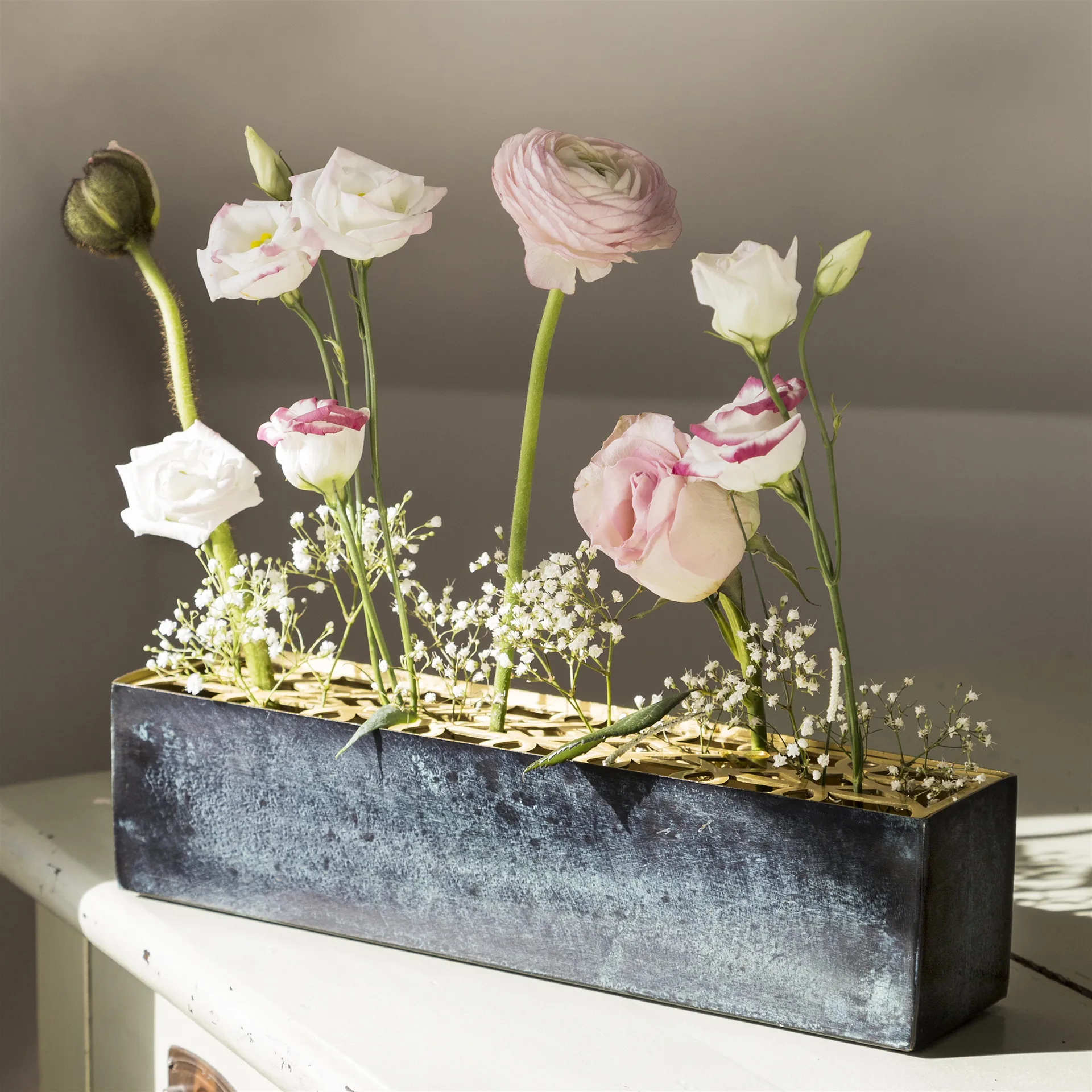 Äng Vase, rechteckig, Blau KLONG