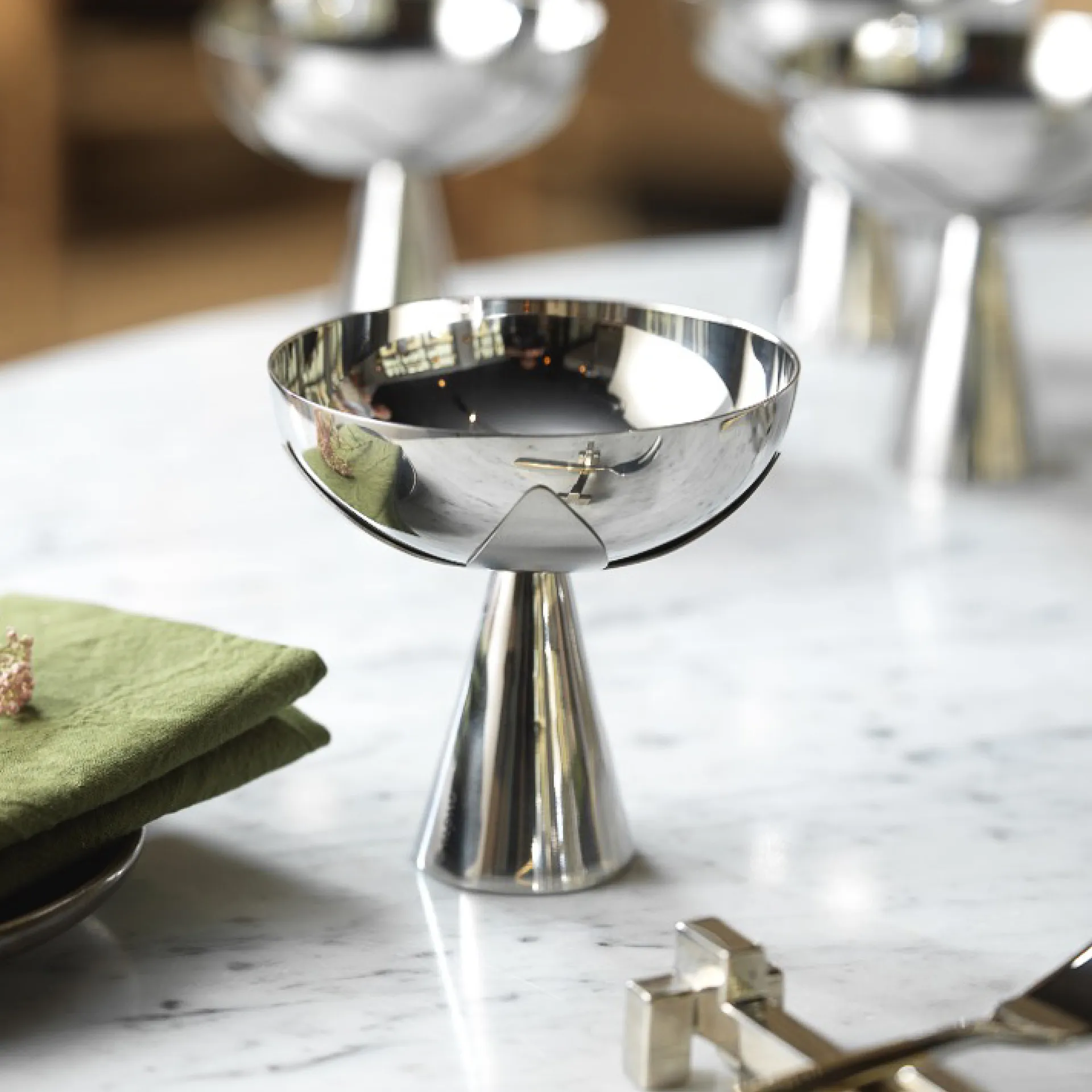 Blad Servierschale Ø11 cm, Edelstahl KLONG