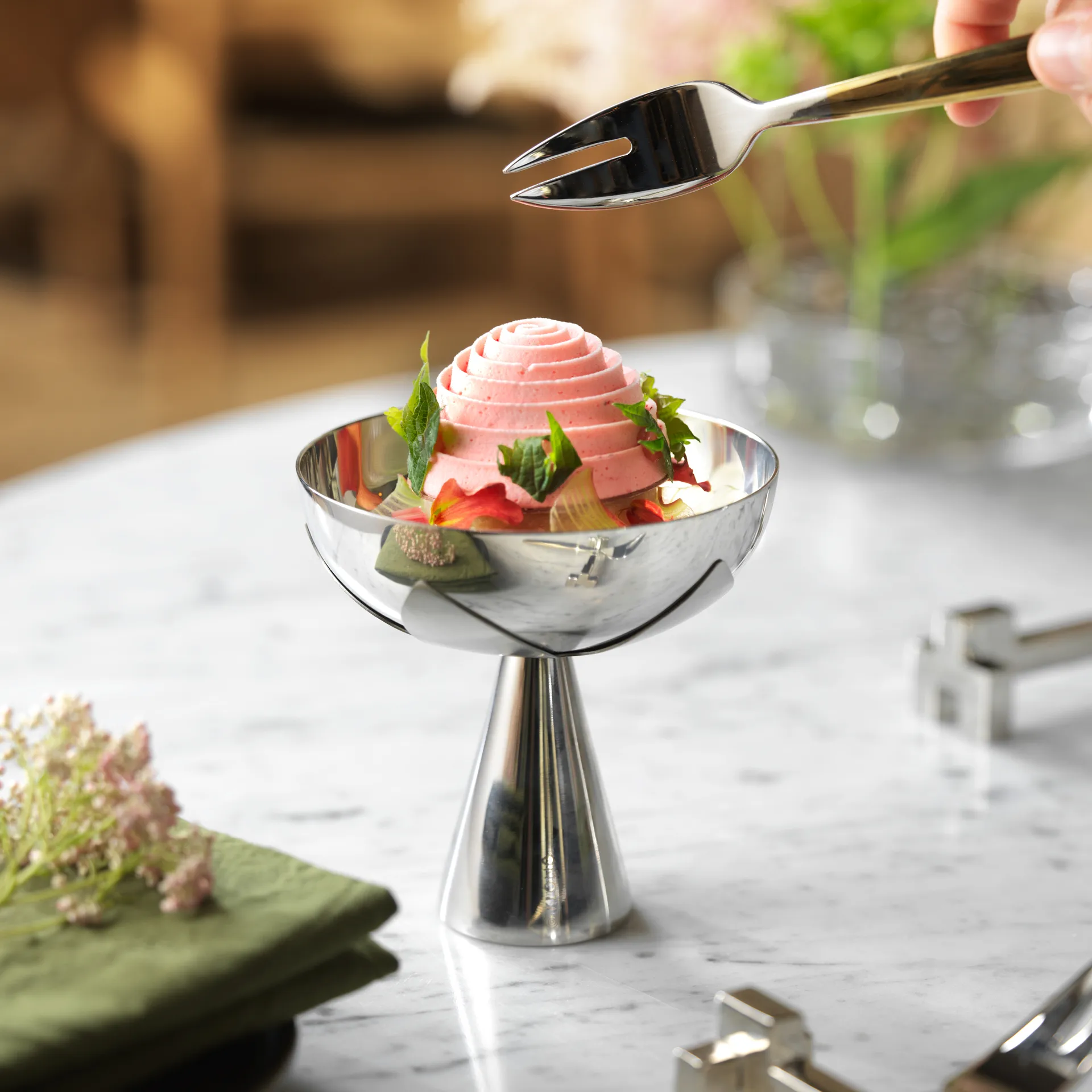 Blad Servierschale Ø11 cm, Edelstahl KLONG