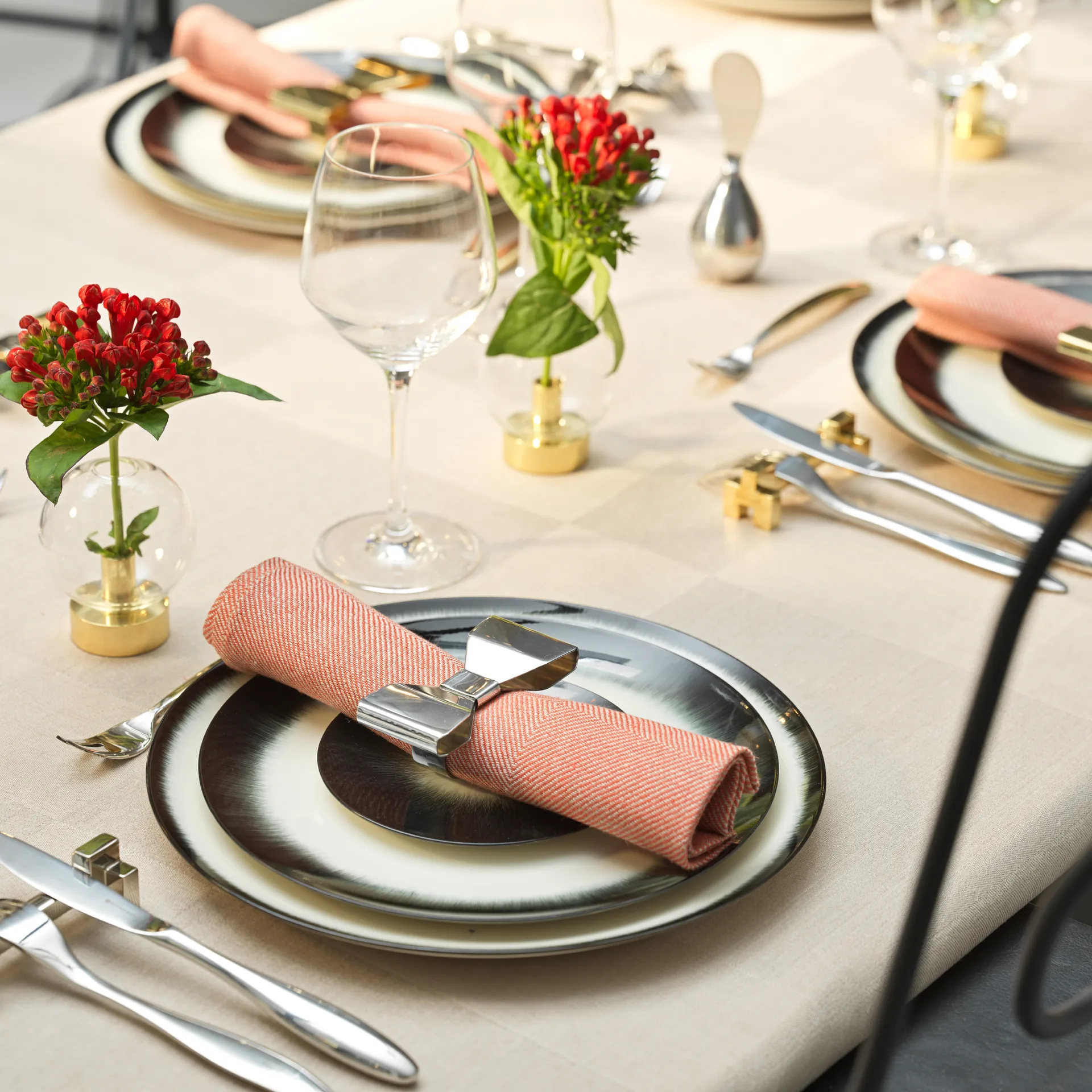 Bowie Serviettenring 2er Pack, Edelstahl KLONG