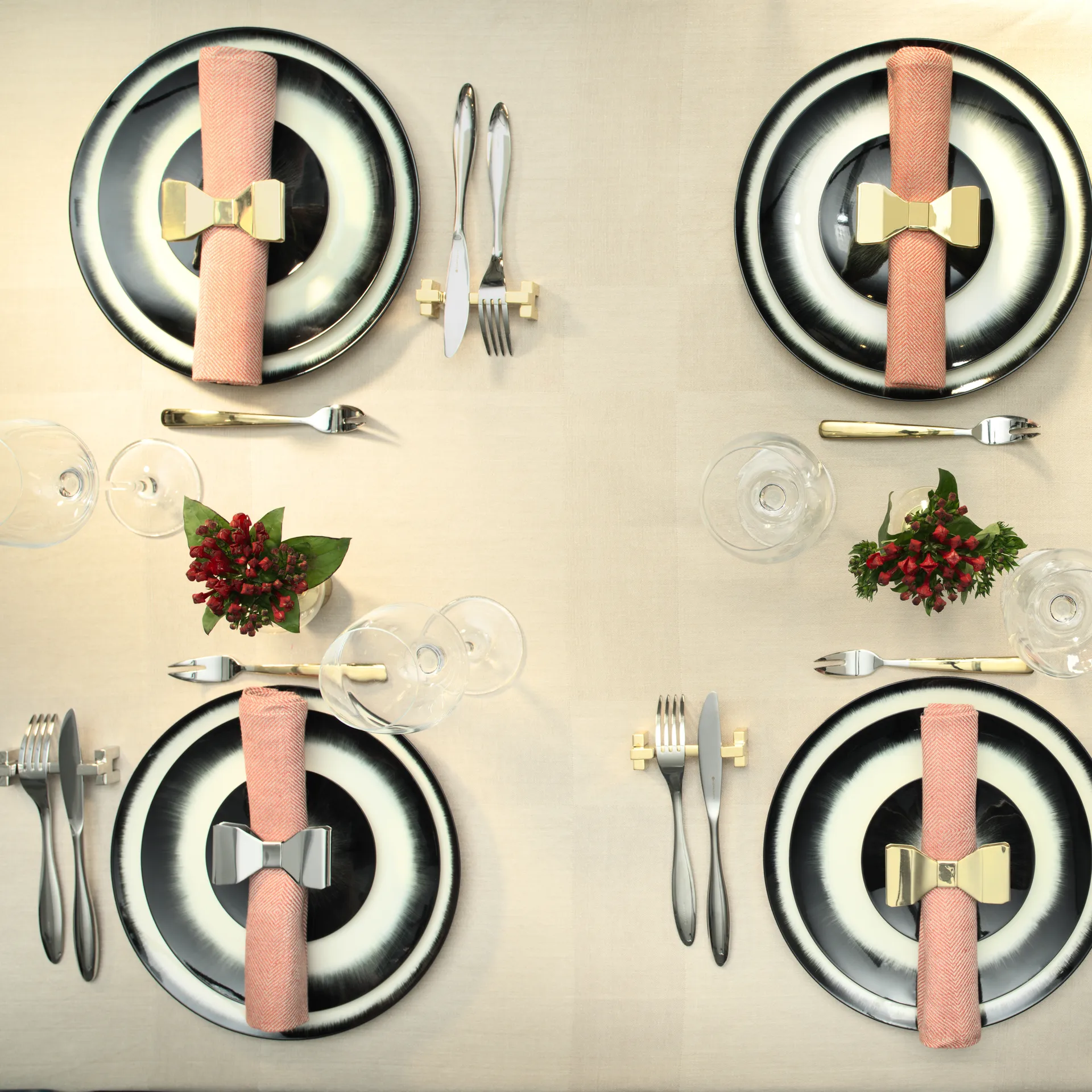 Bowie Serviettenring 2er Pack, Messing KLONG