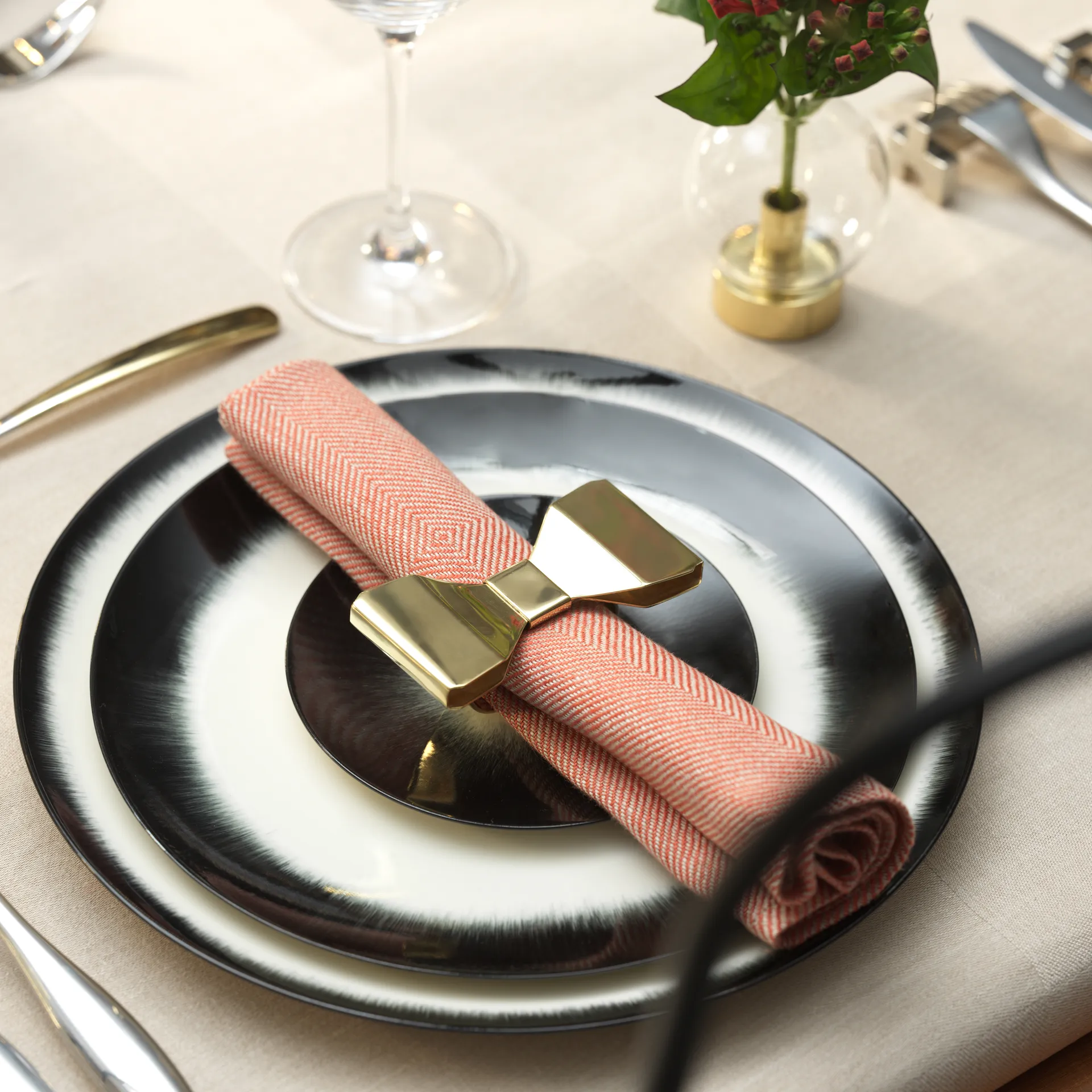 Bowie Serviettenring 2er Pack, Messing KLONG