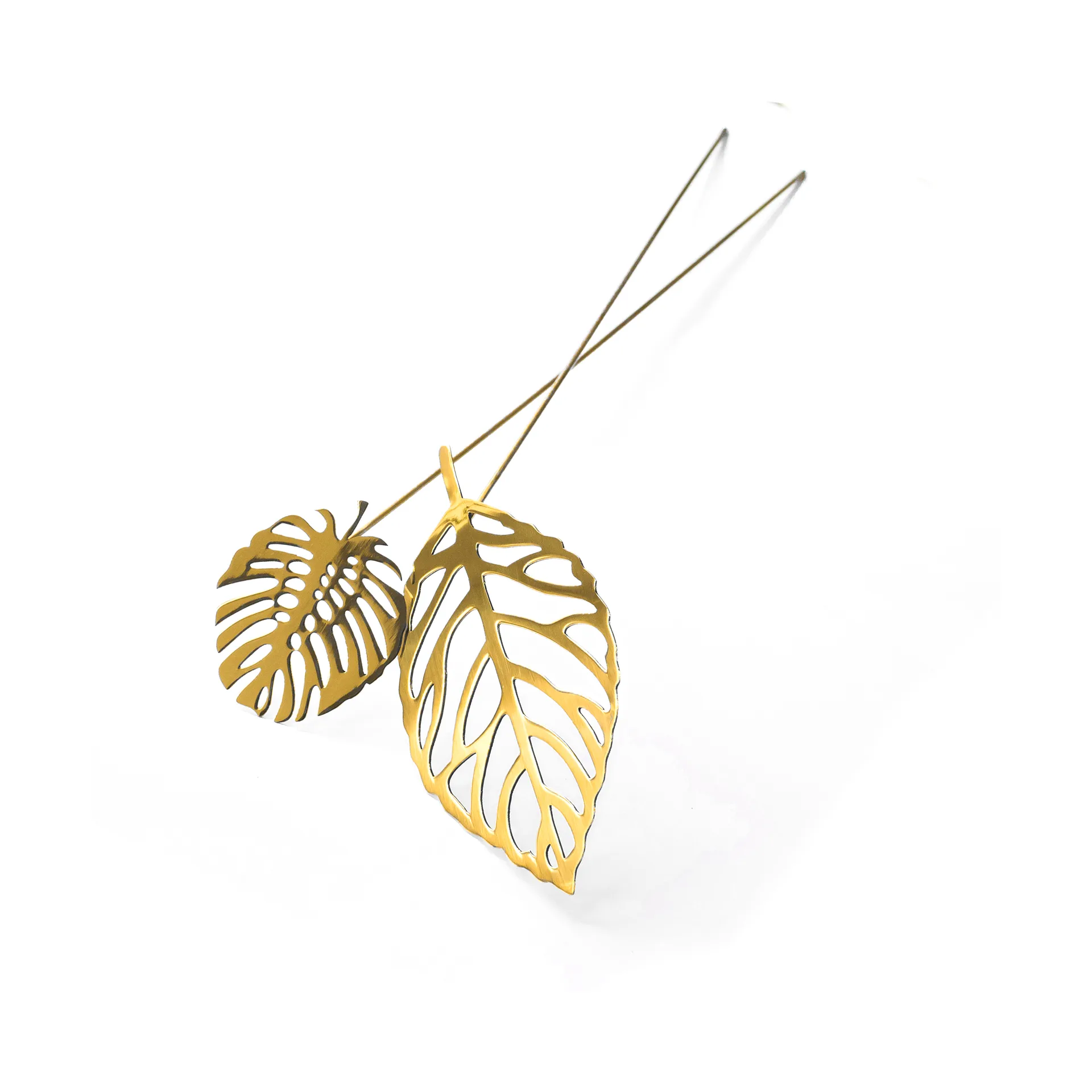 Brass leaves Dekoration 2er-Pack, Wood KLONG