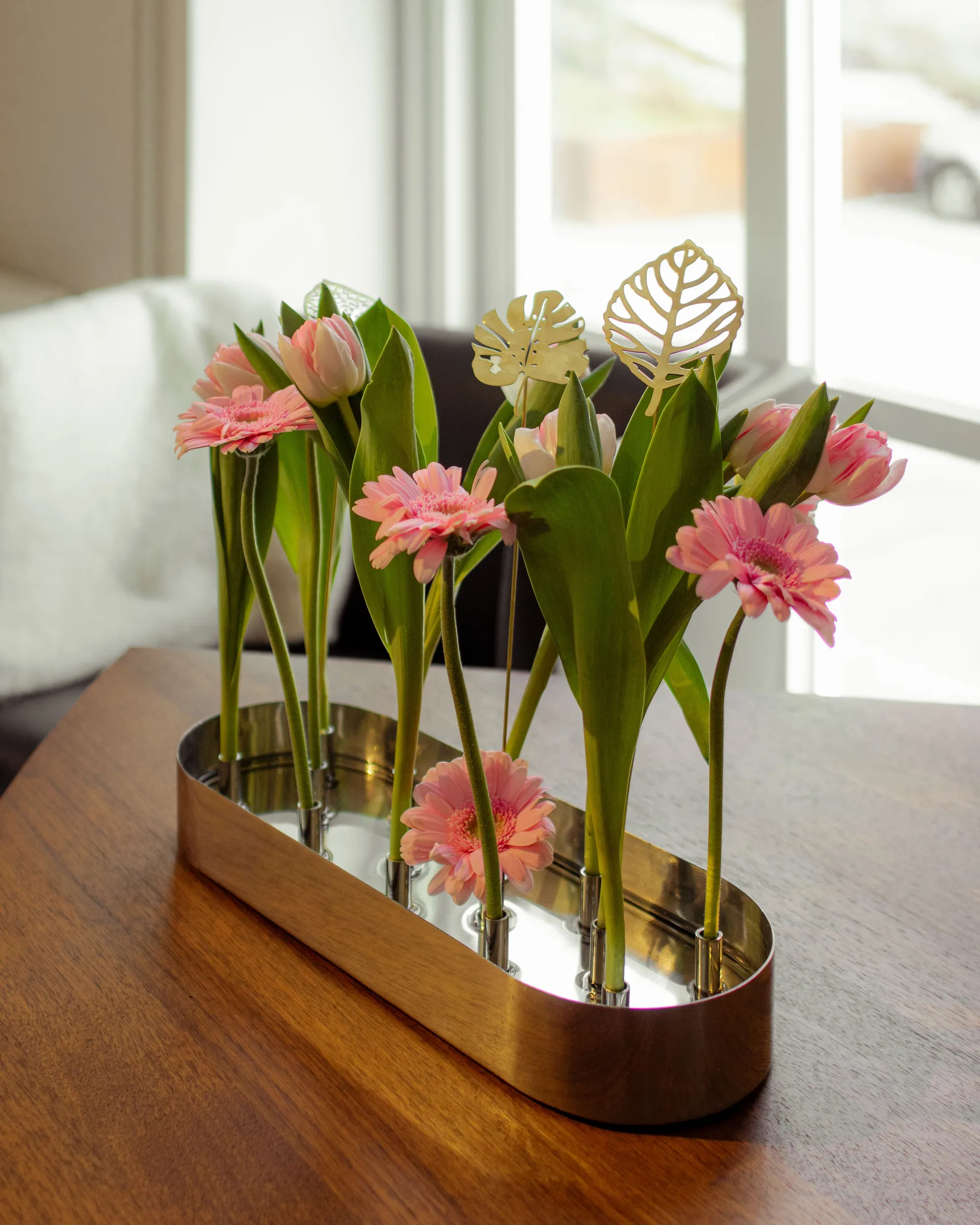 Brass leaves Dekoration 2er-Pack, Wood KLONG