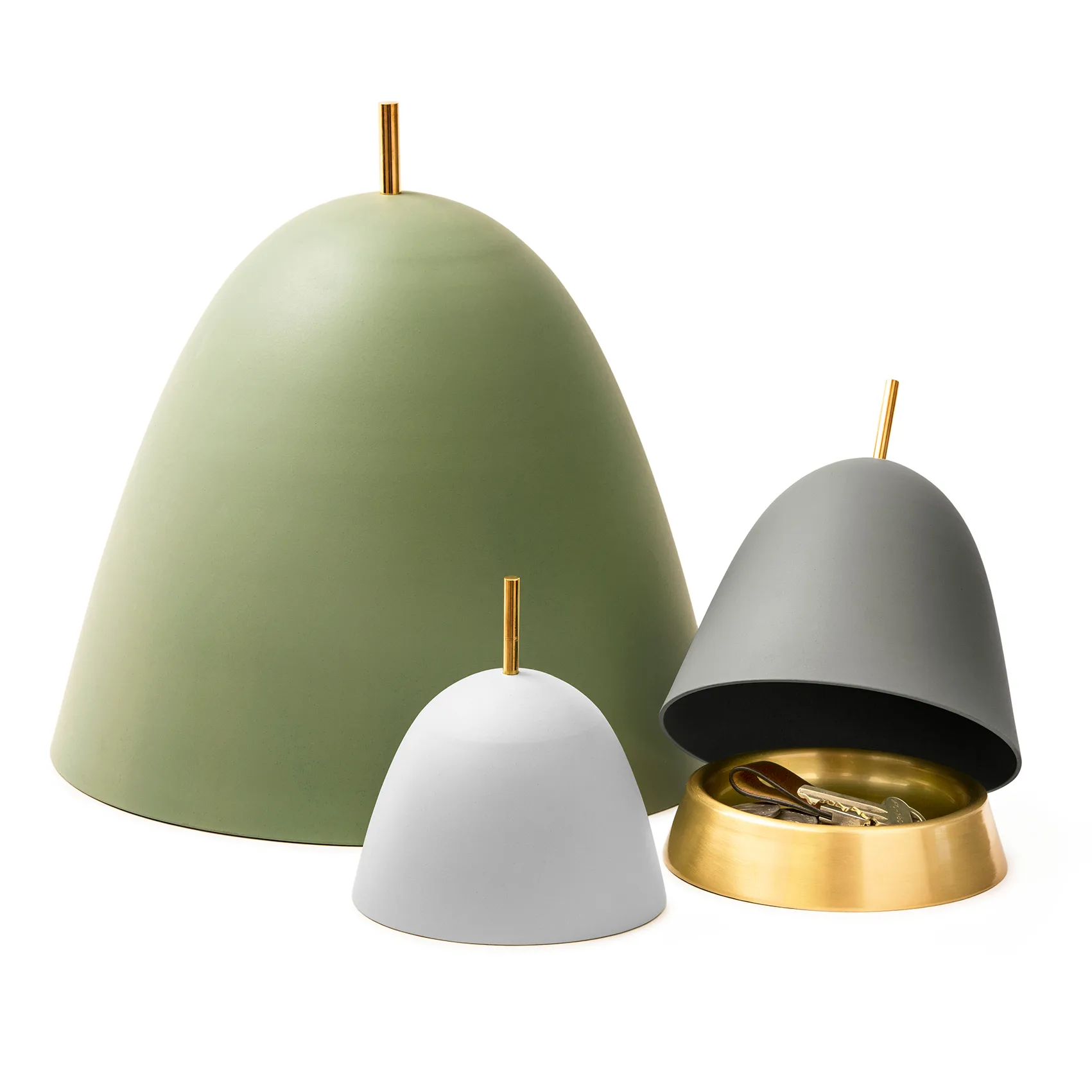 Gömma Aufbewahrung small 12cm, Weiß-Messing KLONG