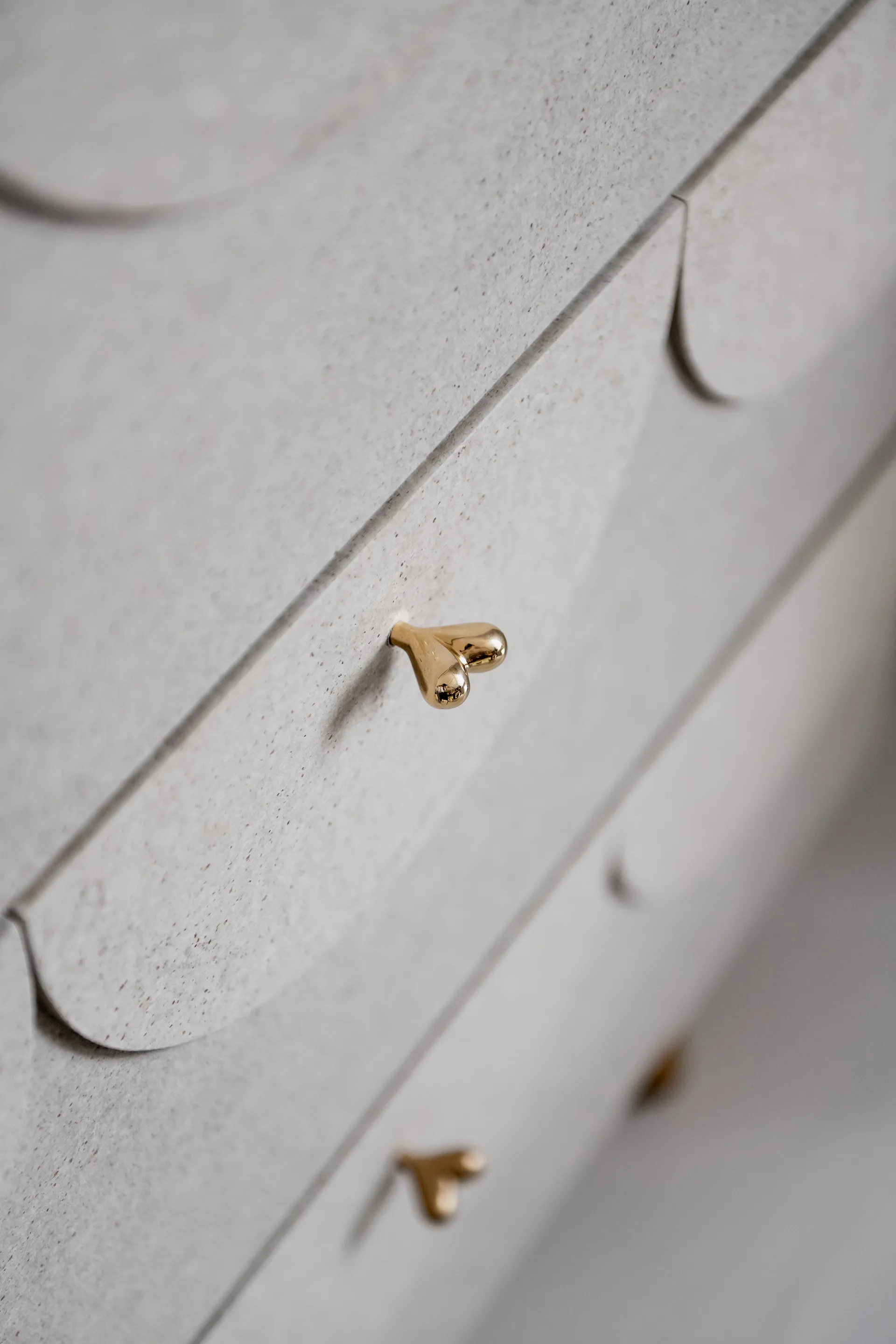 Herz Griff 4er-Pack, Messing KLONG