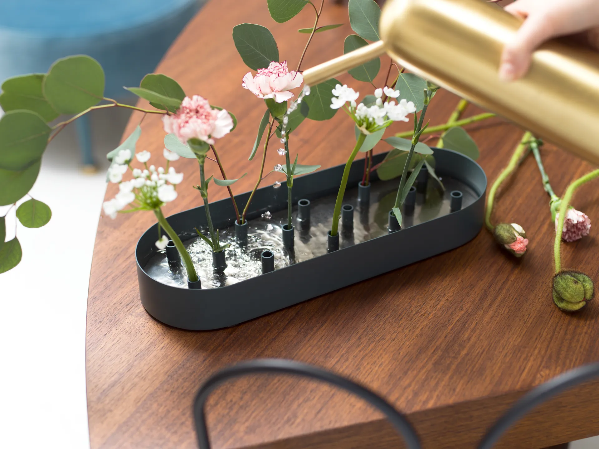 Jubel multifunktionelle Vase 45 x 14cm, Steel-blue KLONG