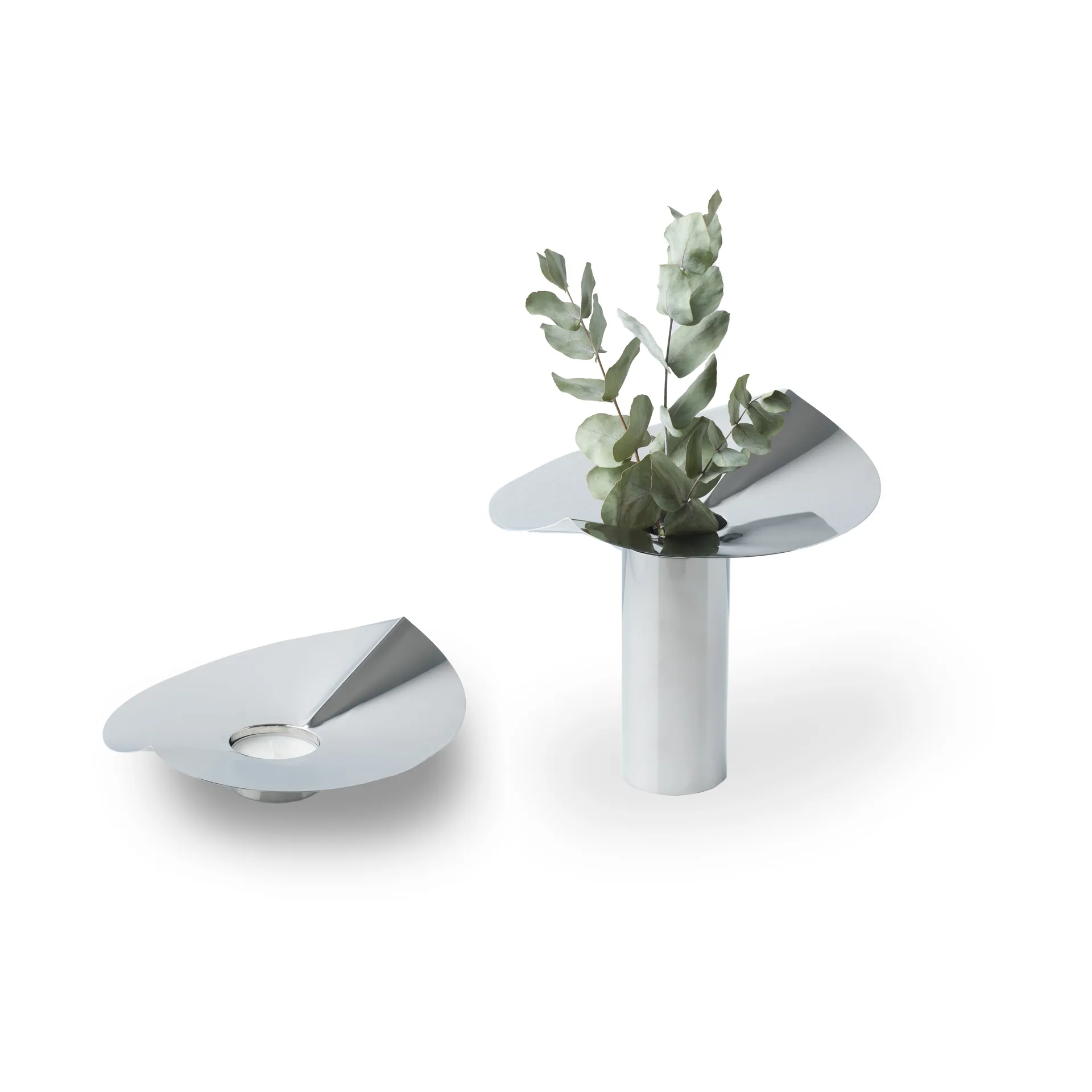 Löv Vase/Kerzenhalter, Edelstahl KLONG