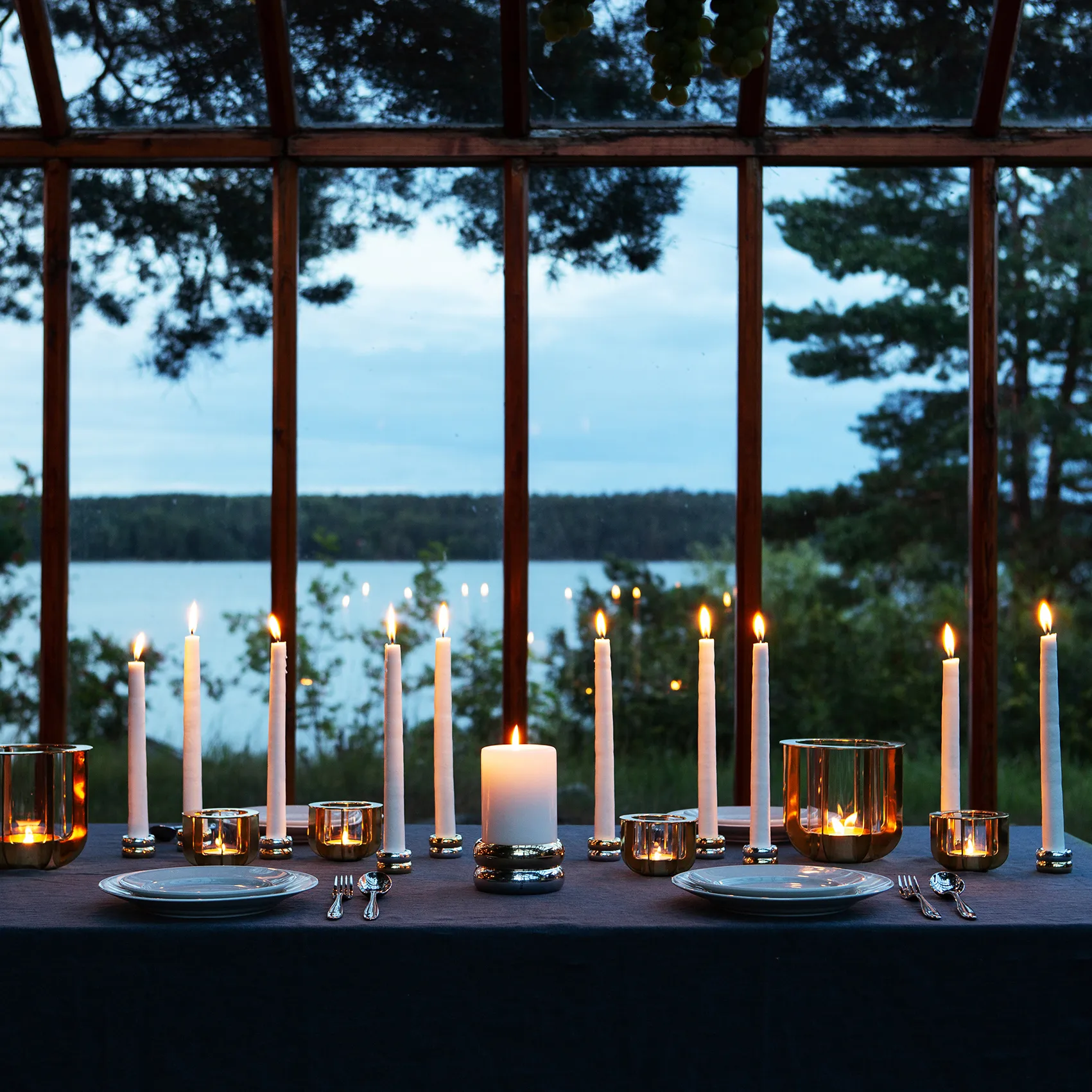 Marriage Duo Kerzenhalter 2 Teile, Messing-silber KLONG