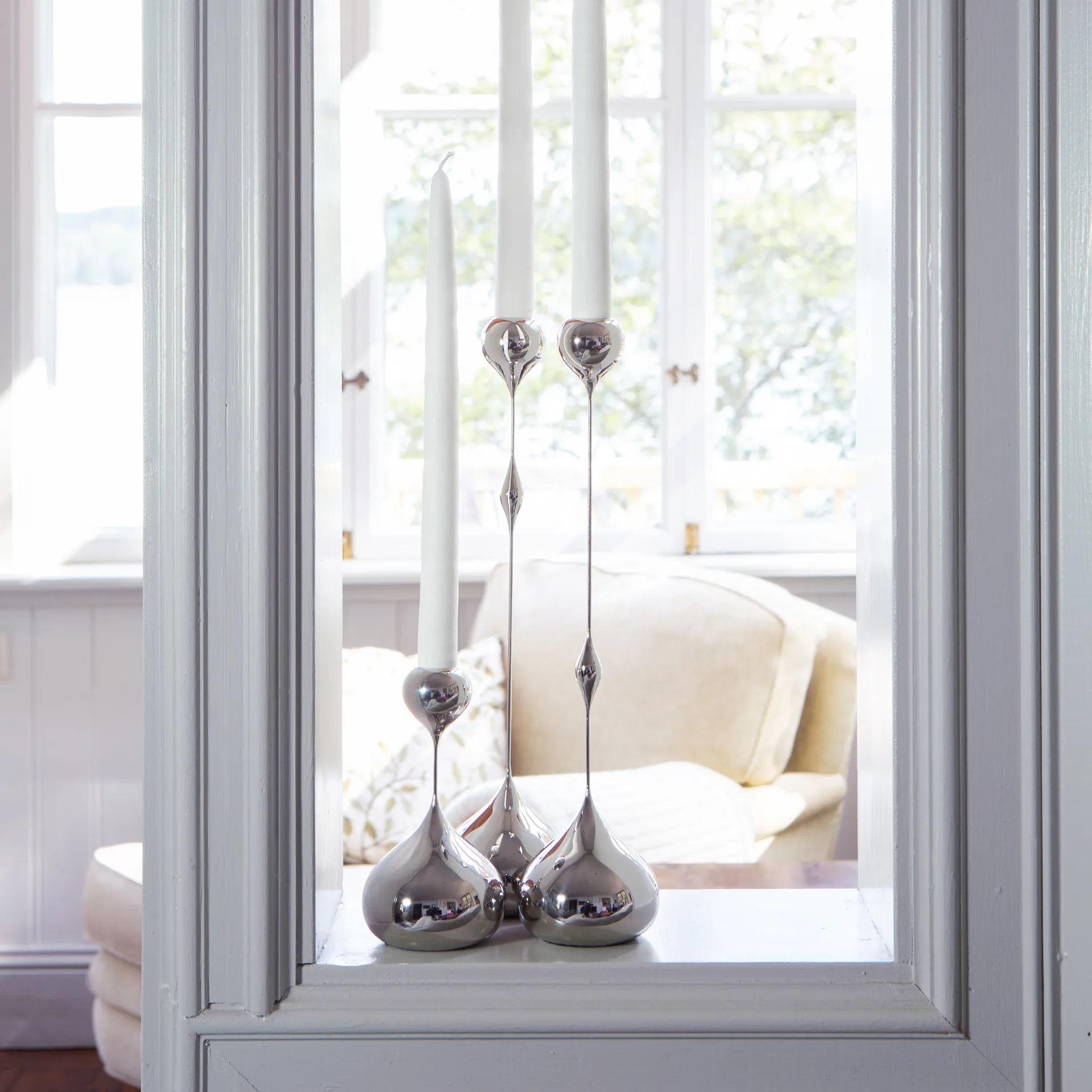 Tender Kerzenhalter hoch, Nickel KLONG