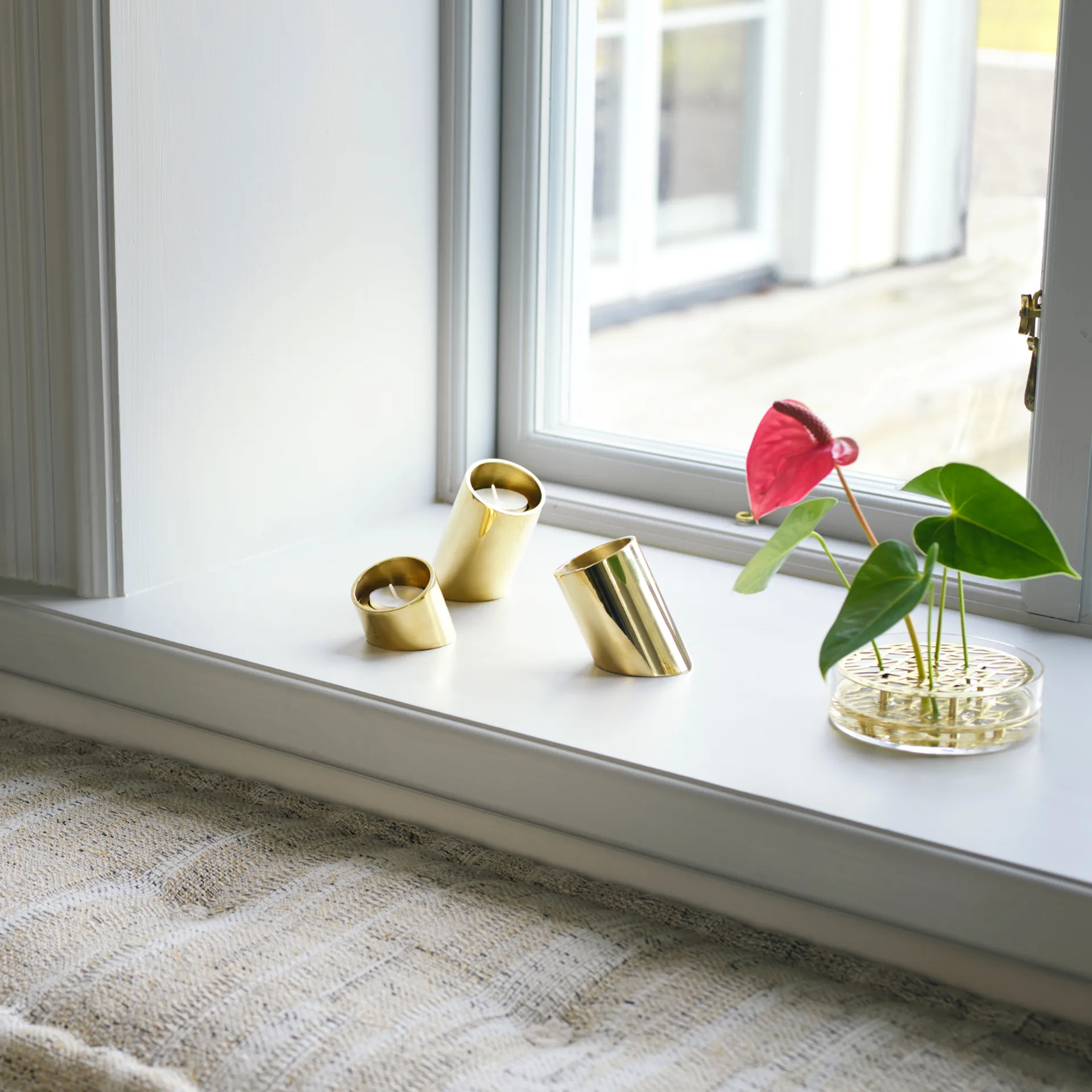 Tipp Windlicht 3 Teile, Messing KLONG