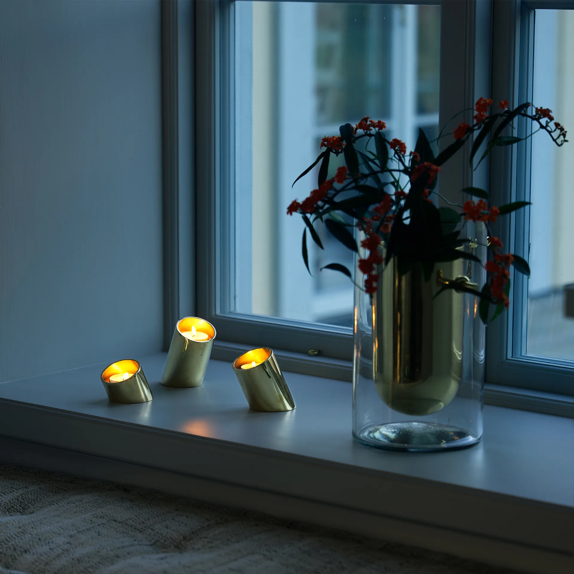 Tipp Windlicht 3 Teile, Messing KLONG