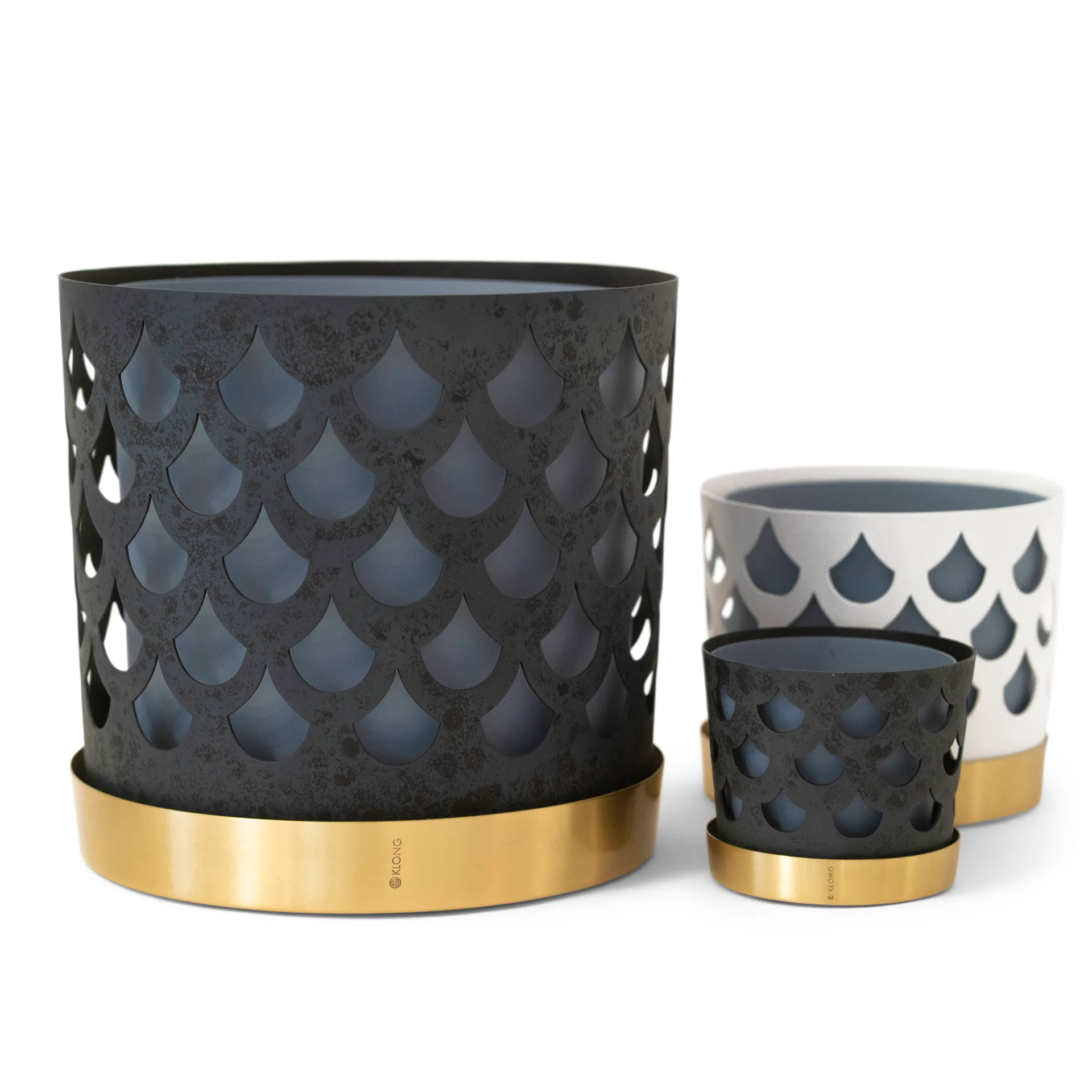 Trio Blumentopf drop, klein Ø12 cm, Blau KLONG