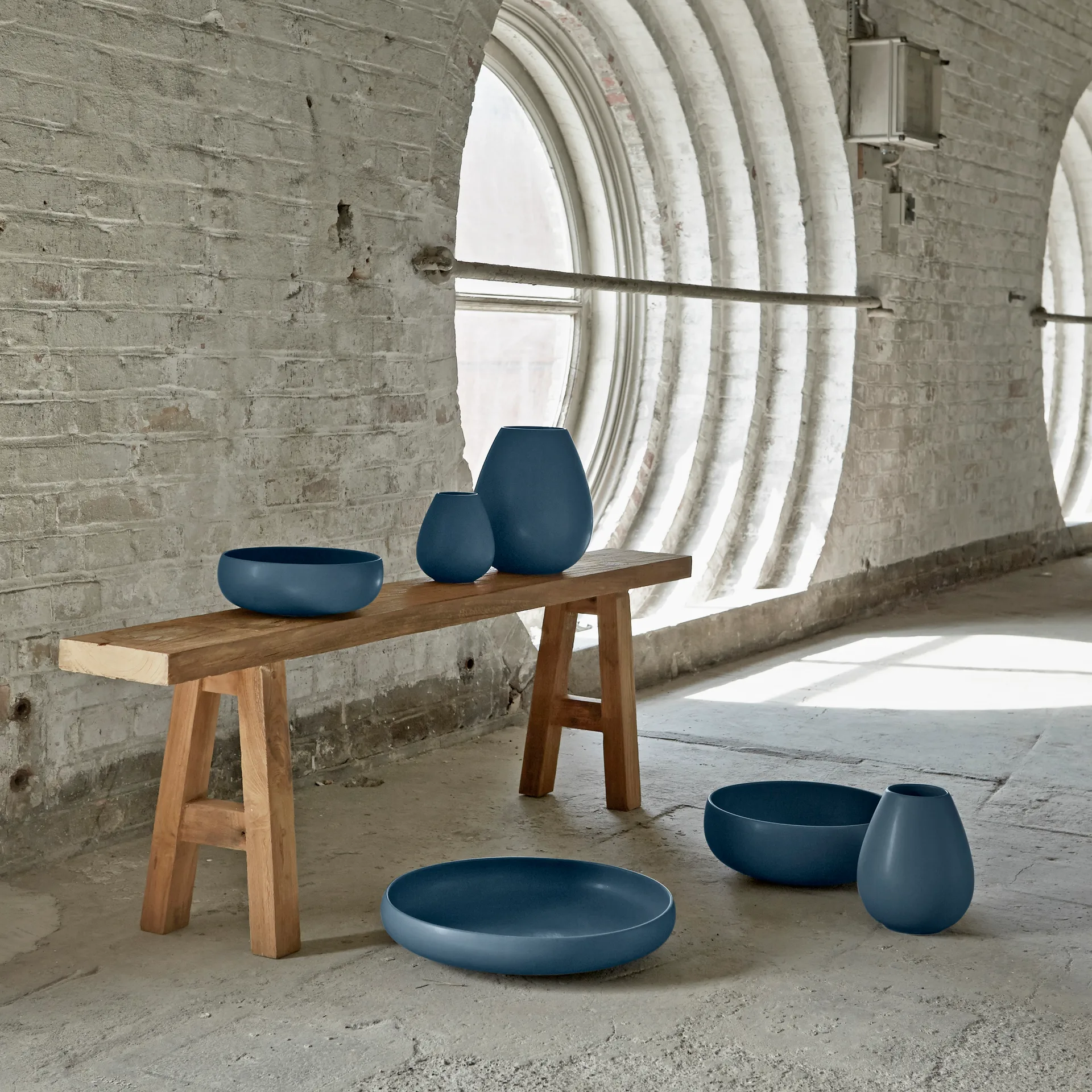 Earth Vase 14cm, Blau Knabstrup Keramik