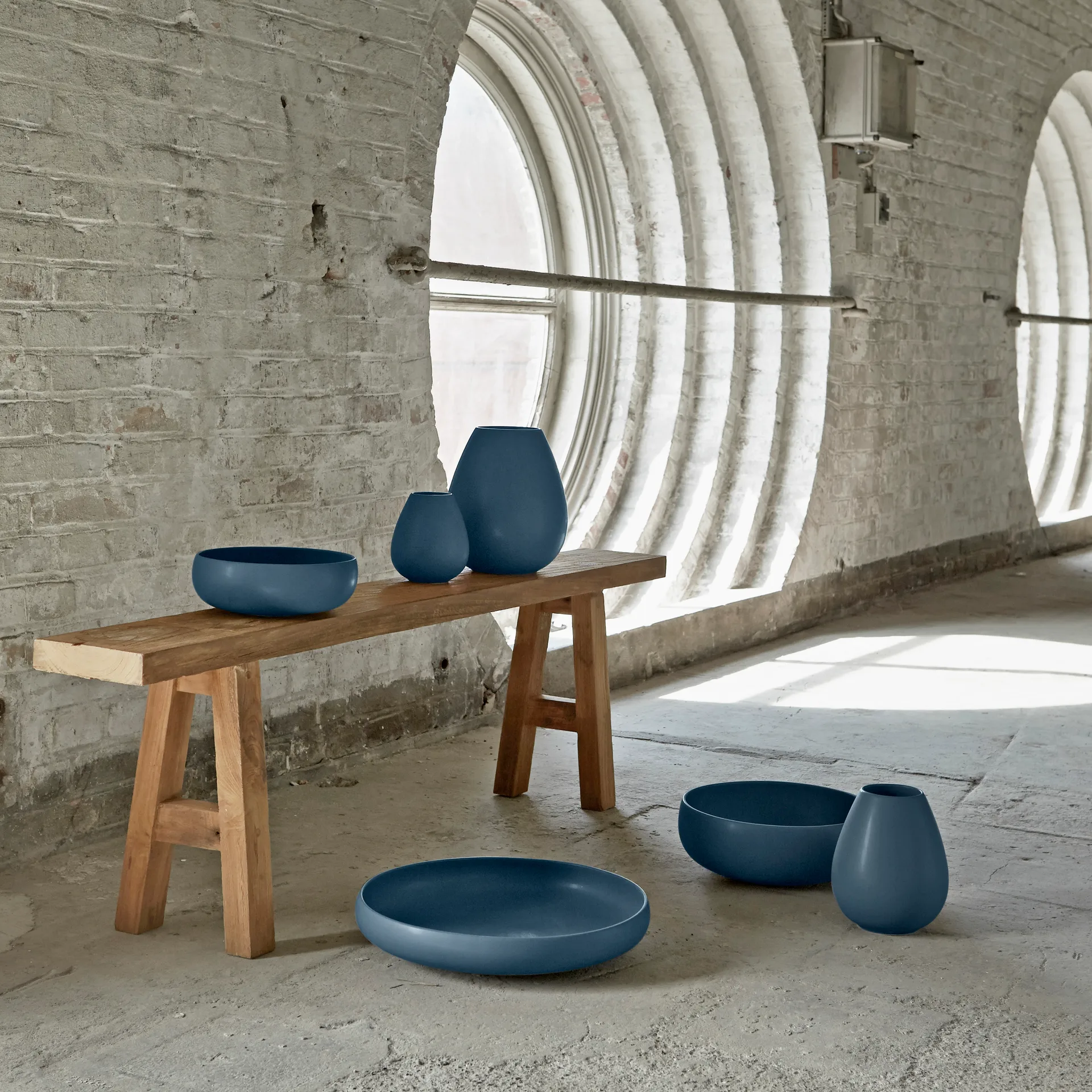 Earth Vase 24cm, Blau Knabstrup Keramik