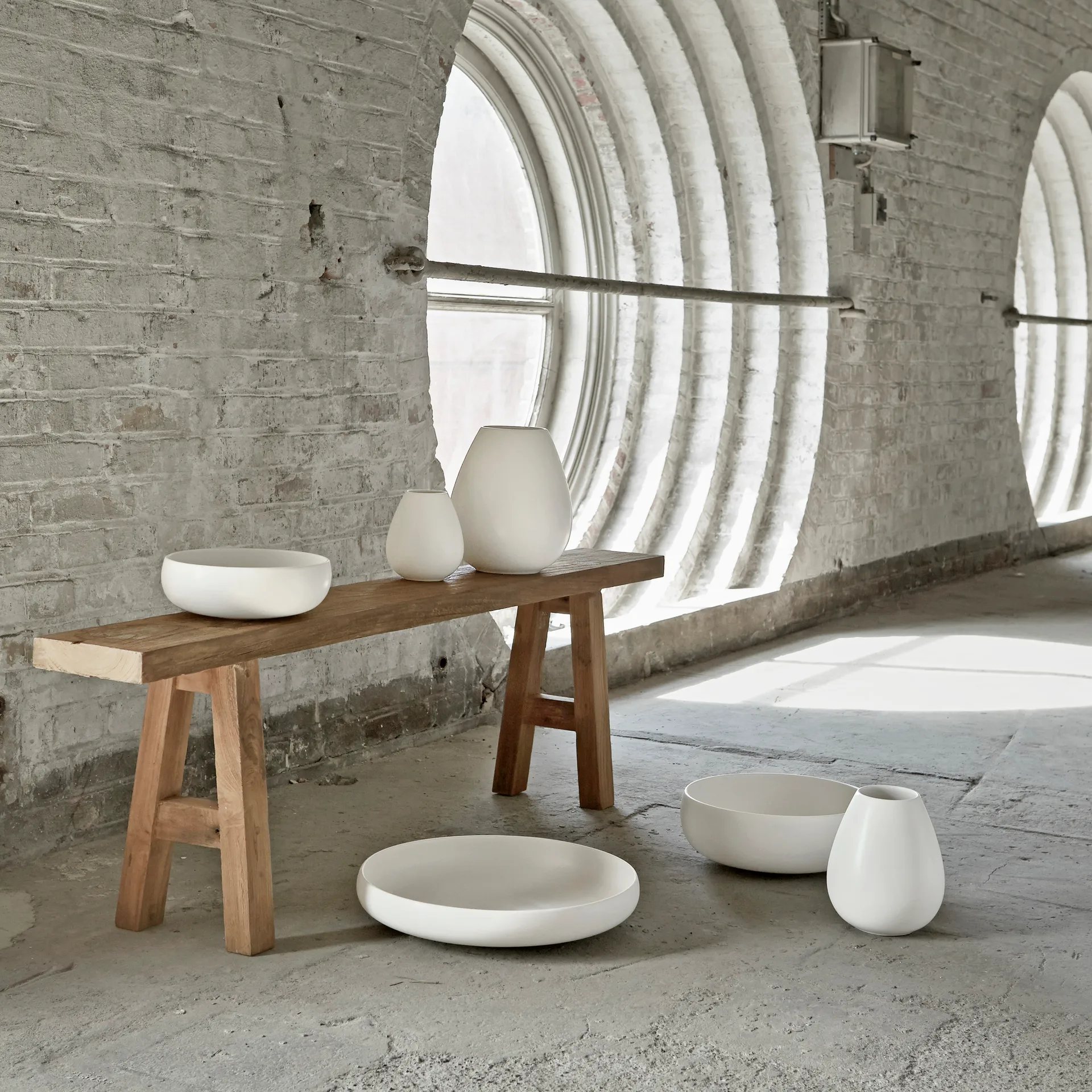 Earth Vase 24cm, Kalkweiß Knabstrup Keramik