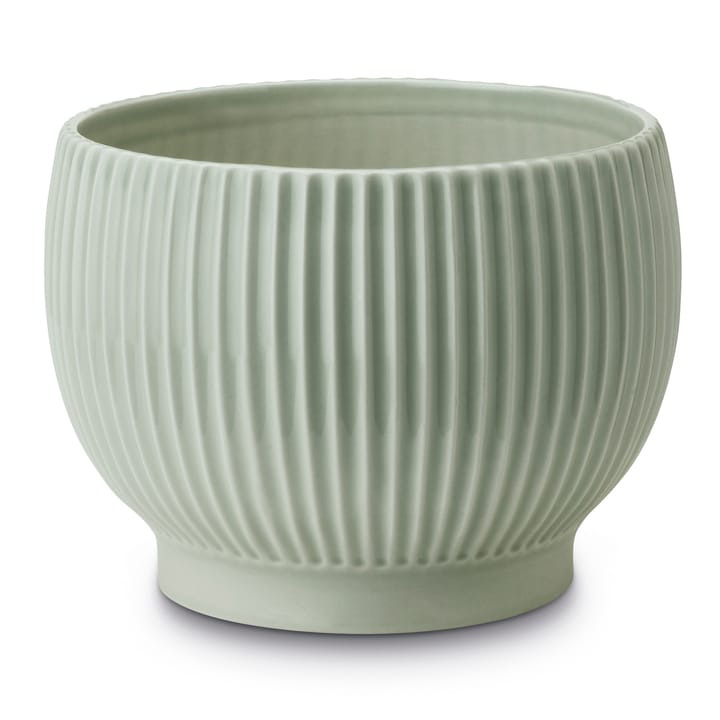 Knabstrup Blumentopf gerippt Ø14,5cm - Mintgrün - Knabstrup Keramik