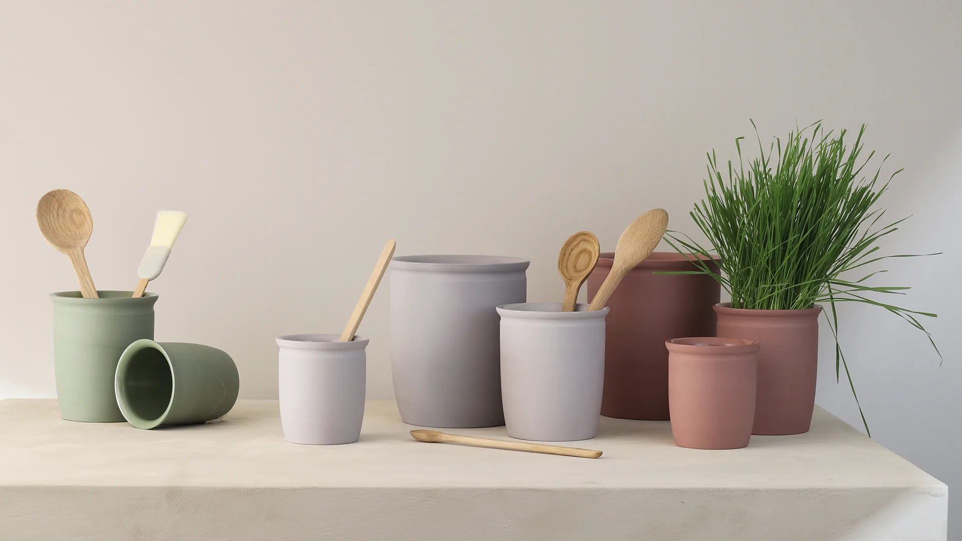 Knabstrup Einmachkrug, Olive, 1 L Knabstrup Keramik