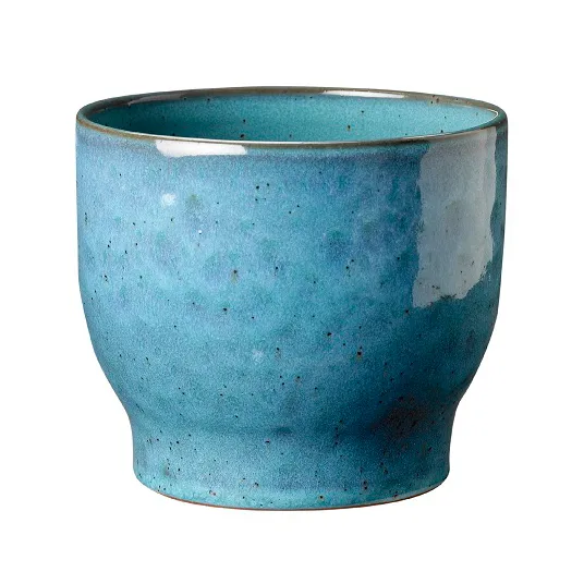 Blumentopf "Lilly" Grün/blau, Frostfest – Steinzeug, Handgefertigt, 23x28 Cm (ca. 6 Kg)