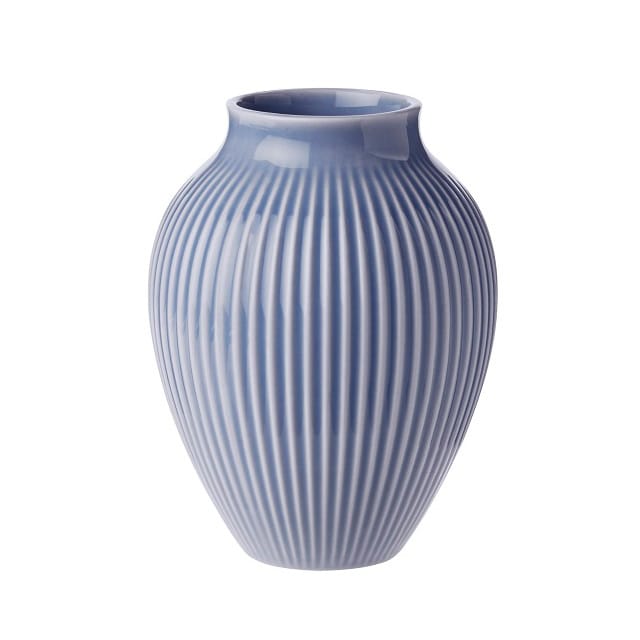 Knabstrup Vase geriffelt 12,5cm - Lavendelblau - Knabstrup Keramik
