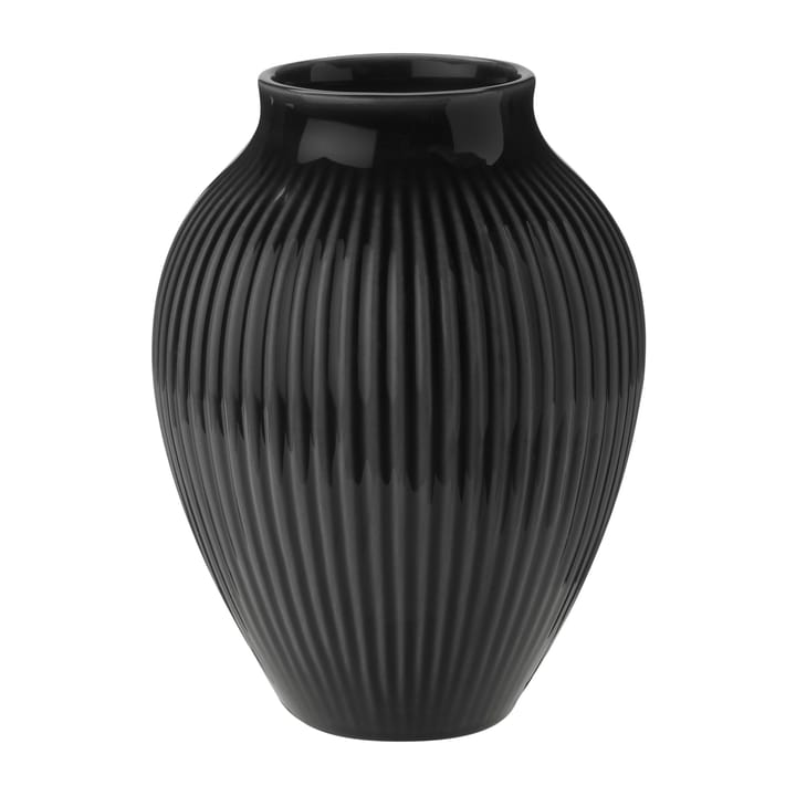 Knabstrup Vase geriffelt 12,5cm - Schwarz - Knabstrup Keramik