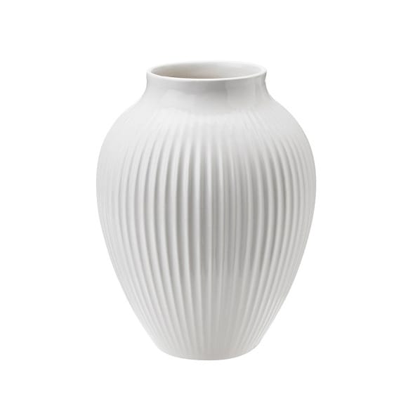 Knabstrup Vase geriffelt 12,5cm - weiß - Knabstrup Keramik