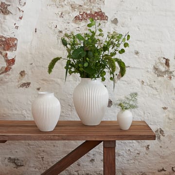 Knabstrup Vase geriffelt 12,5cm - Weiß - Knabstrup Keramik