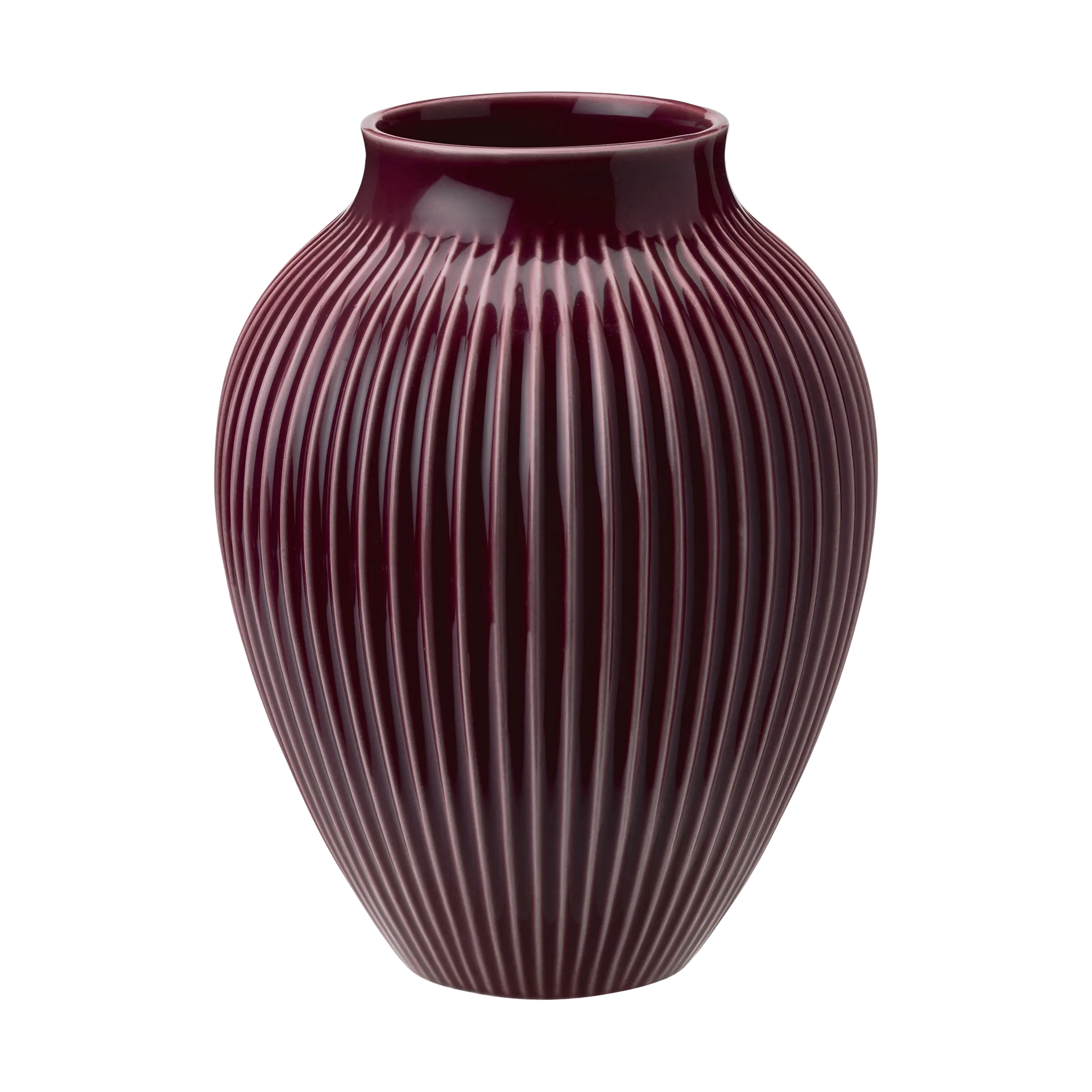 Knabstrup Vase geriffelt 20cm, Berry Knabstrup Keramik